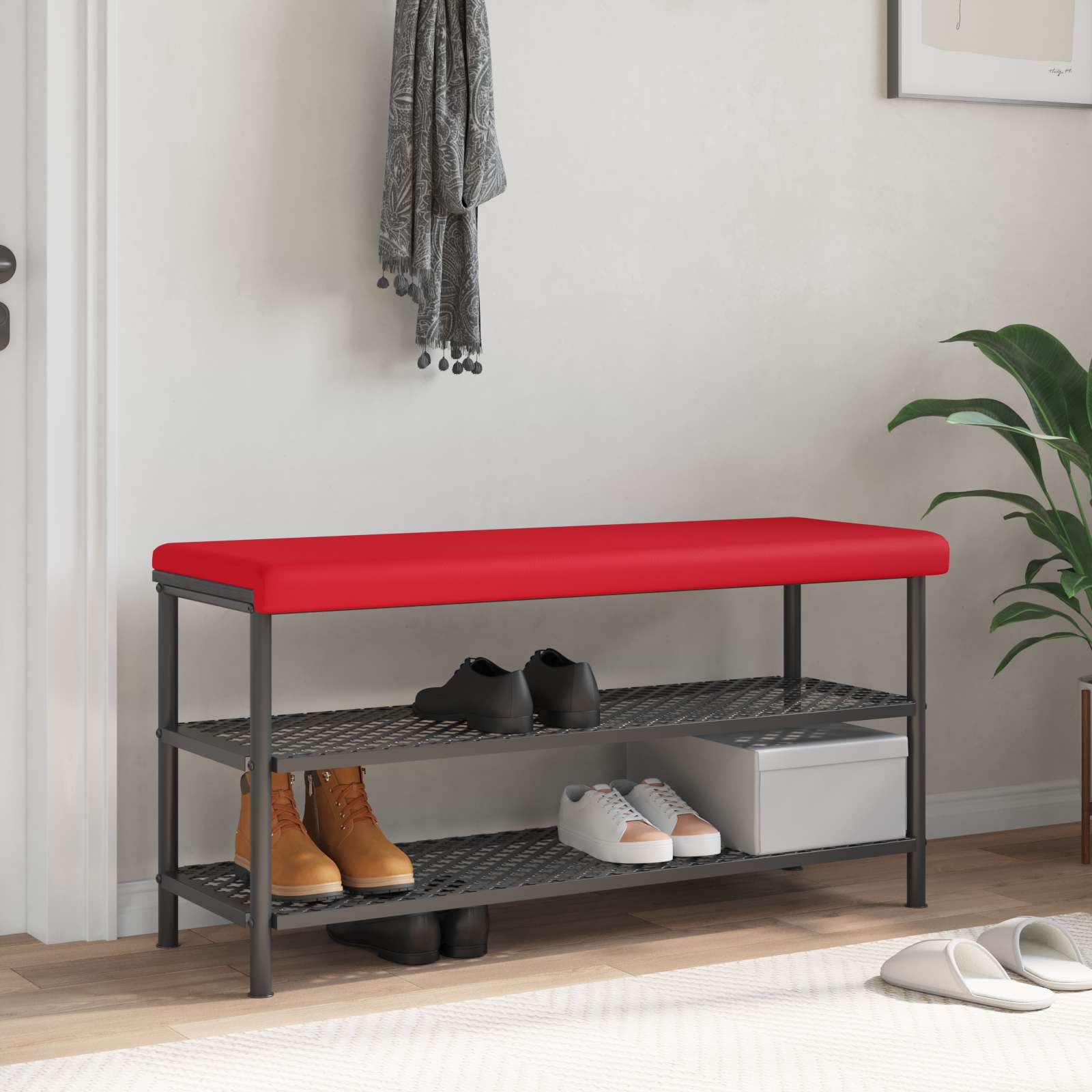 Bankkussen Kunstleer Rood Diepte 35 cm