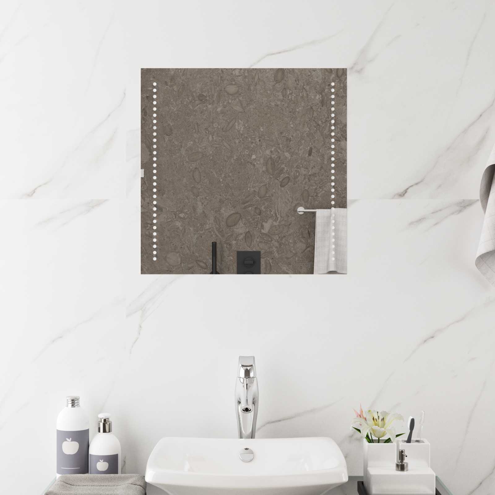 LED Badkamer Spiegel Transparant 50 x 50 cm gehard glas