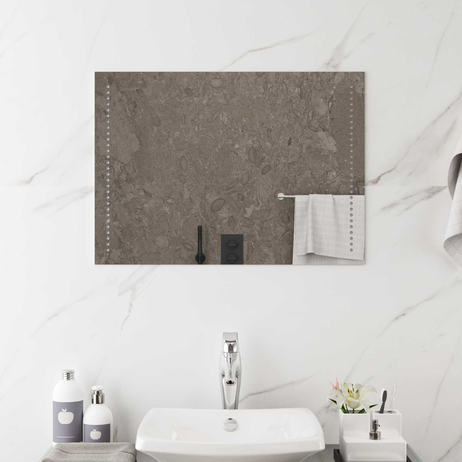 LED Badkamer Spiegel Doorzichtig 70 x 50 cm gehard glas – afbeelding 1
