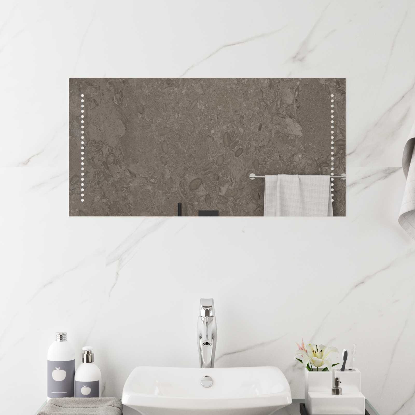 LED Badkamer Spiegel Doorzichtig 80 x 40 cm gehard glas – afbeelding 1