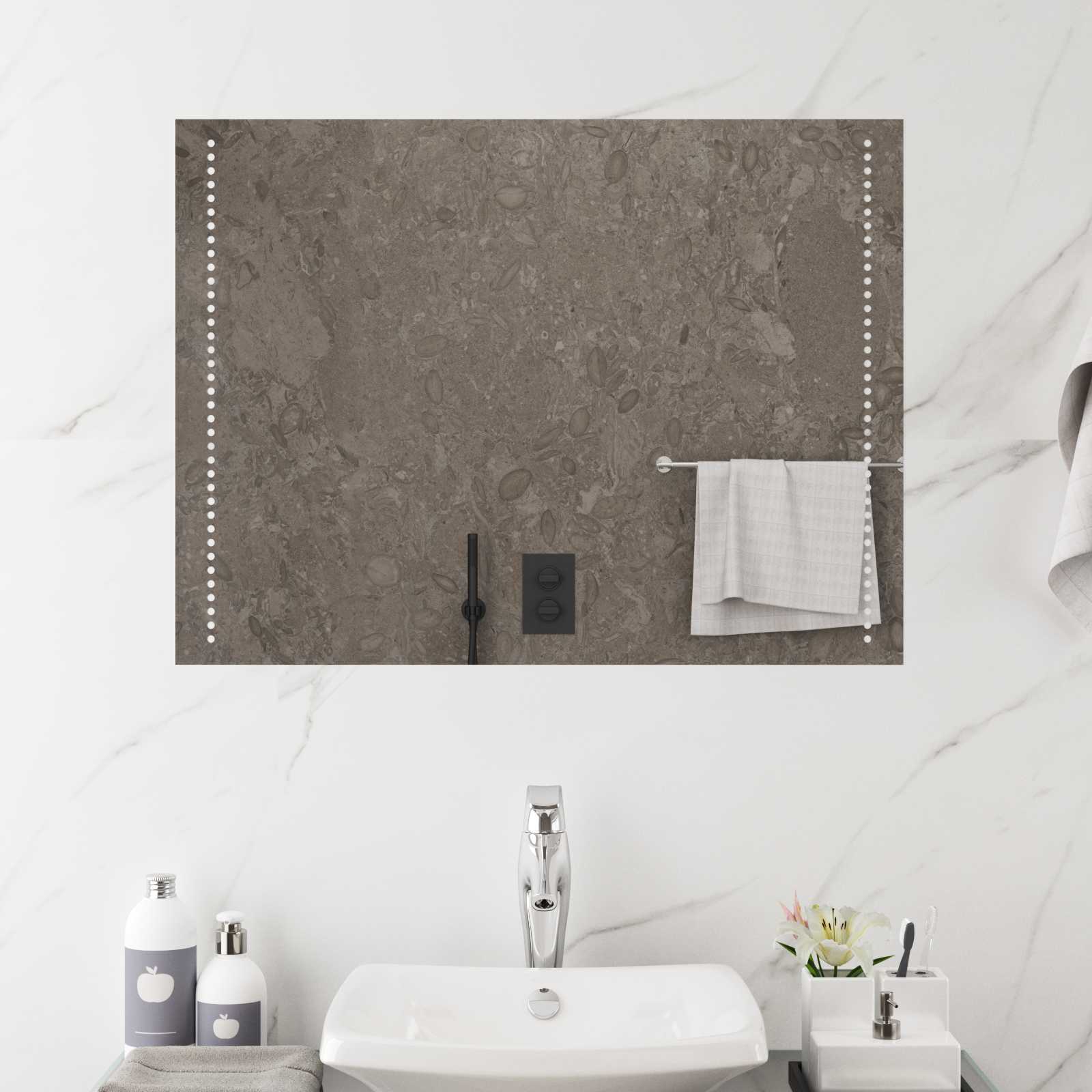 LED Badkamer Spiegel Doorzichtig 80 x 60 cm gehard glas