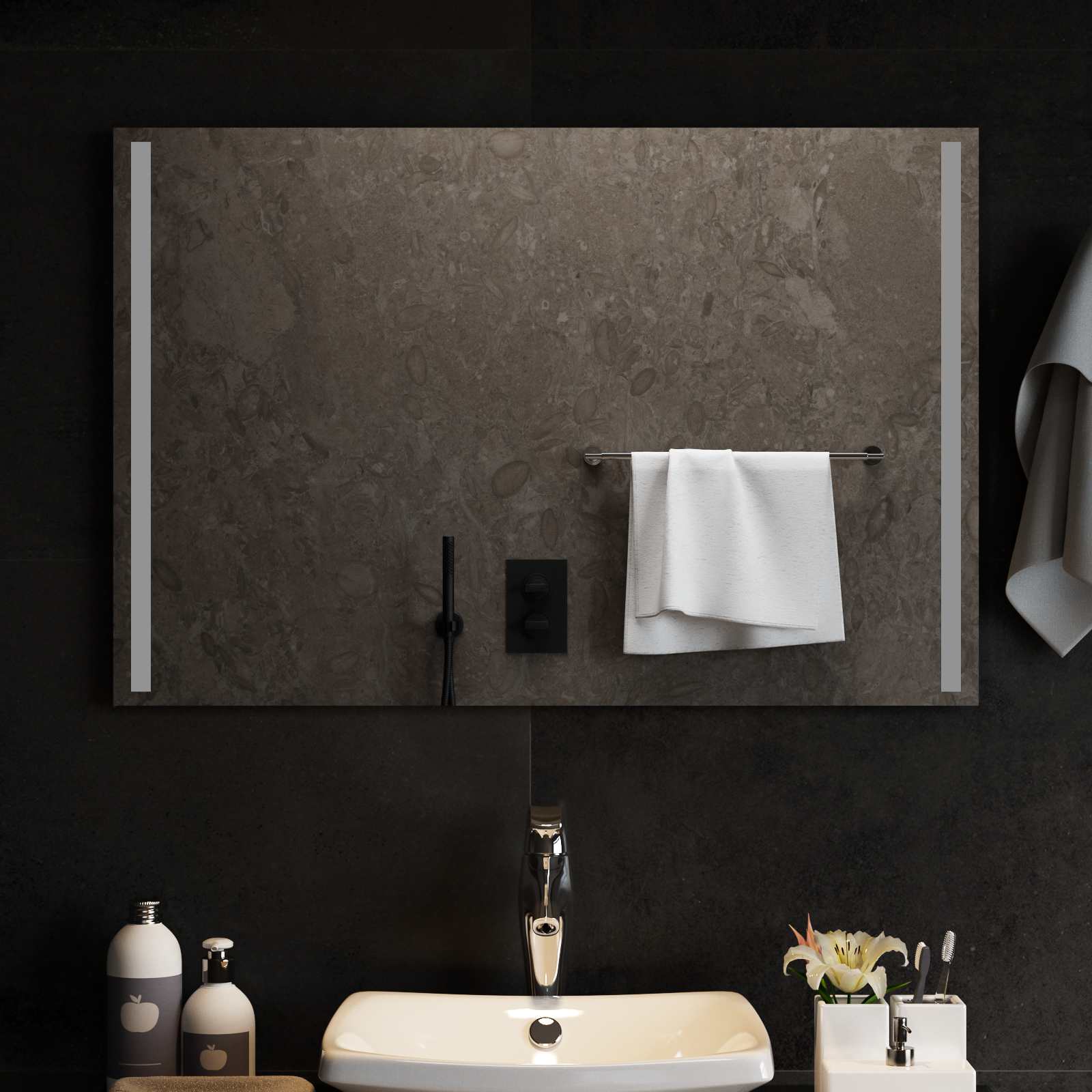 LED Badkamer Spiegel Transparant 90 x 60 cm gehard glas