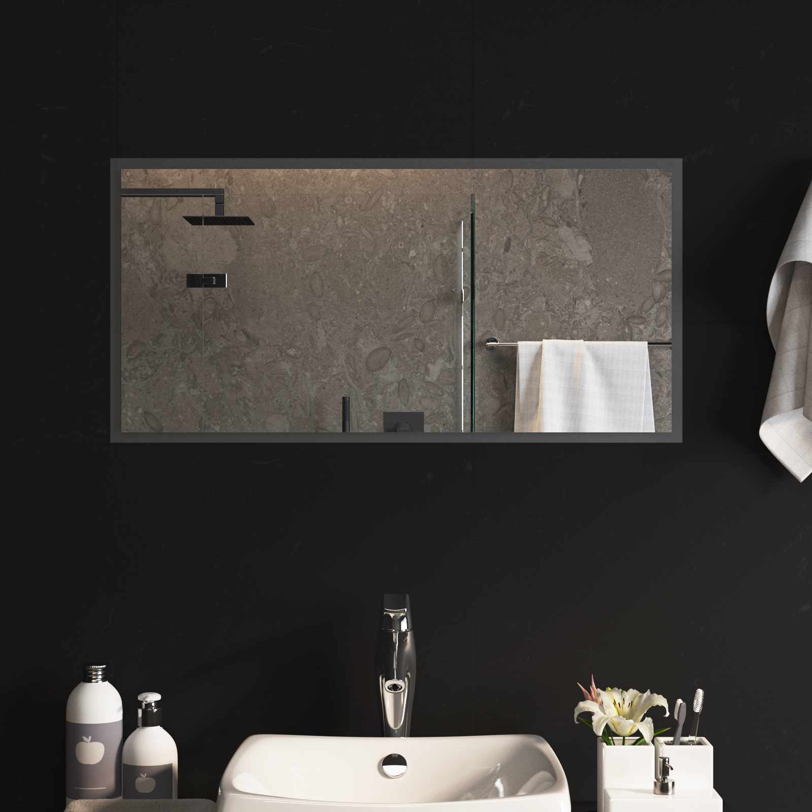 LED Badkamer Spiegel Transparant 80 x 40 cm gehard glas