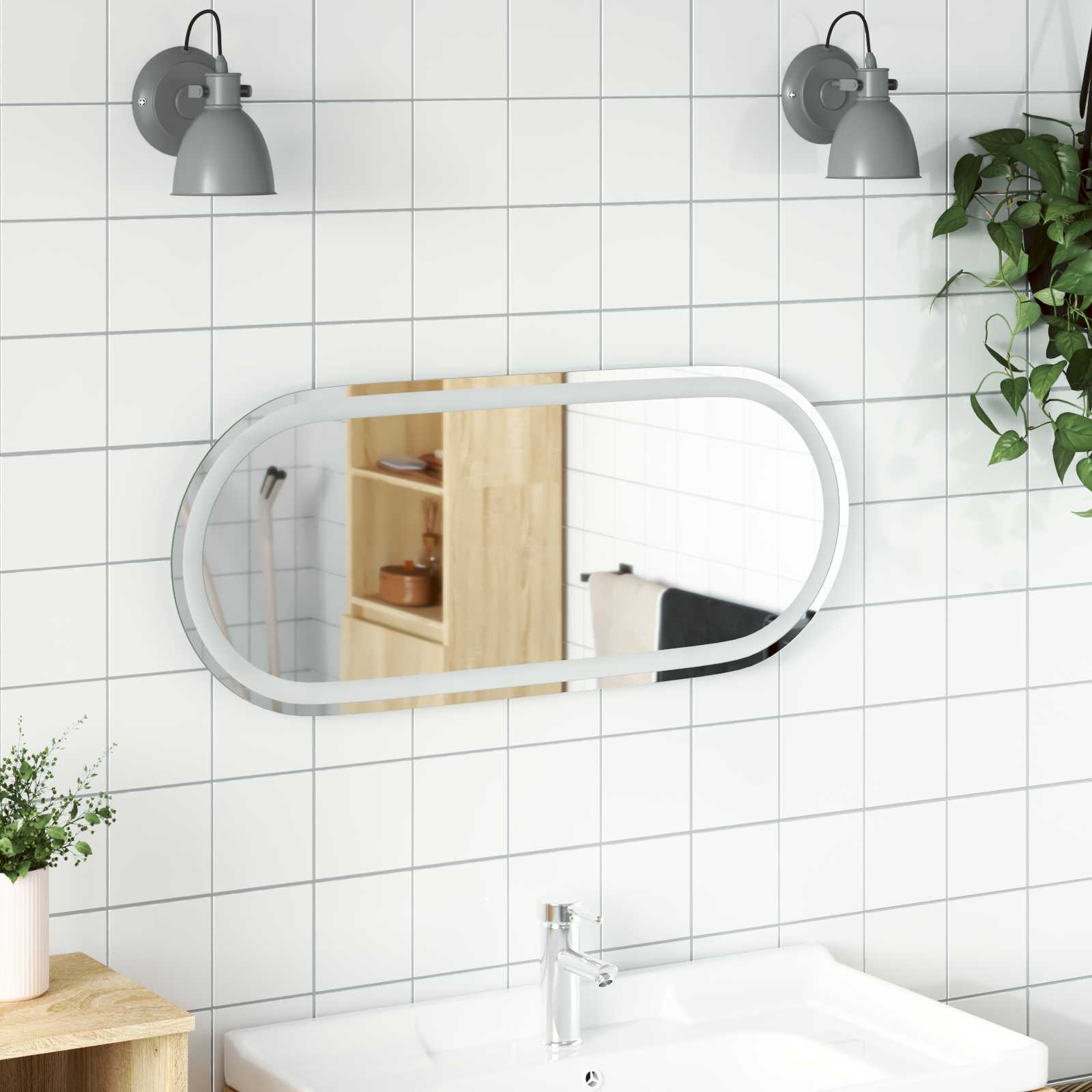 LED Badkamer Spiegel Transparant 90 x 40 cm gehard glas