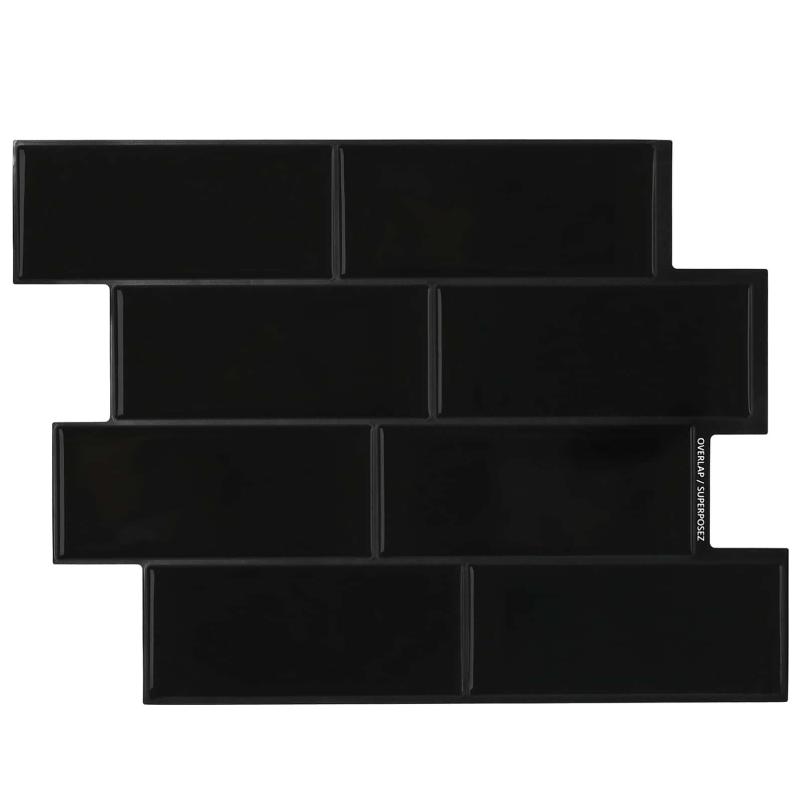 Subway Tegel 50 pcs Zwart 29 x 21 cm Polyurethaan en PET