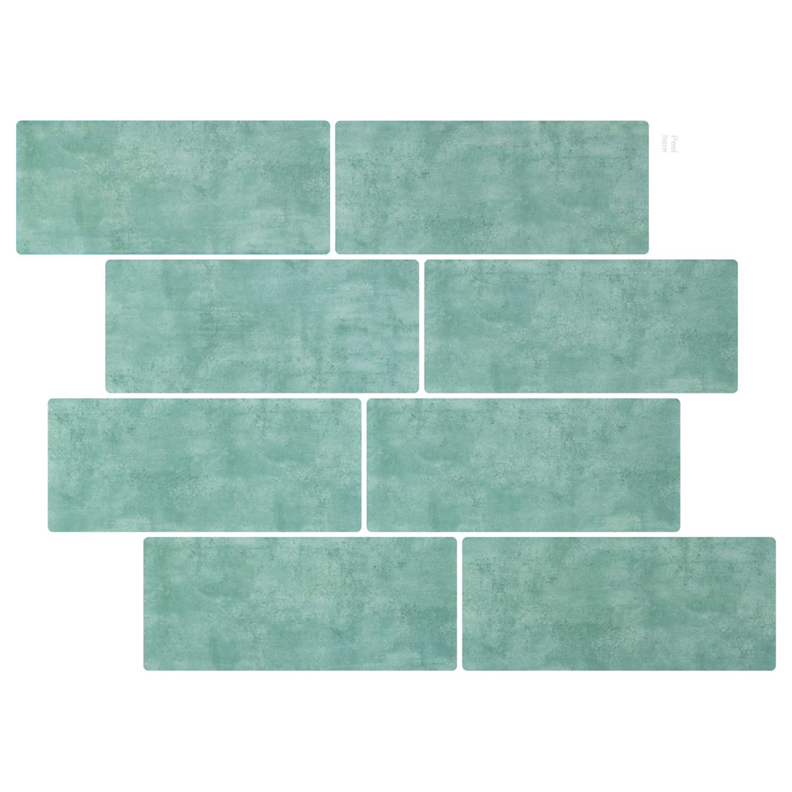 Subway Tegel 10 pcs Grijs groen 29 x 21 cm Polyurethaan en PET
