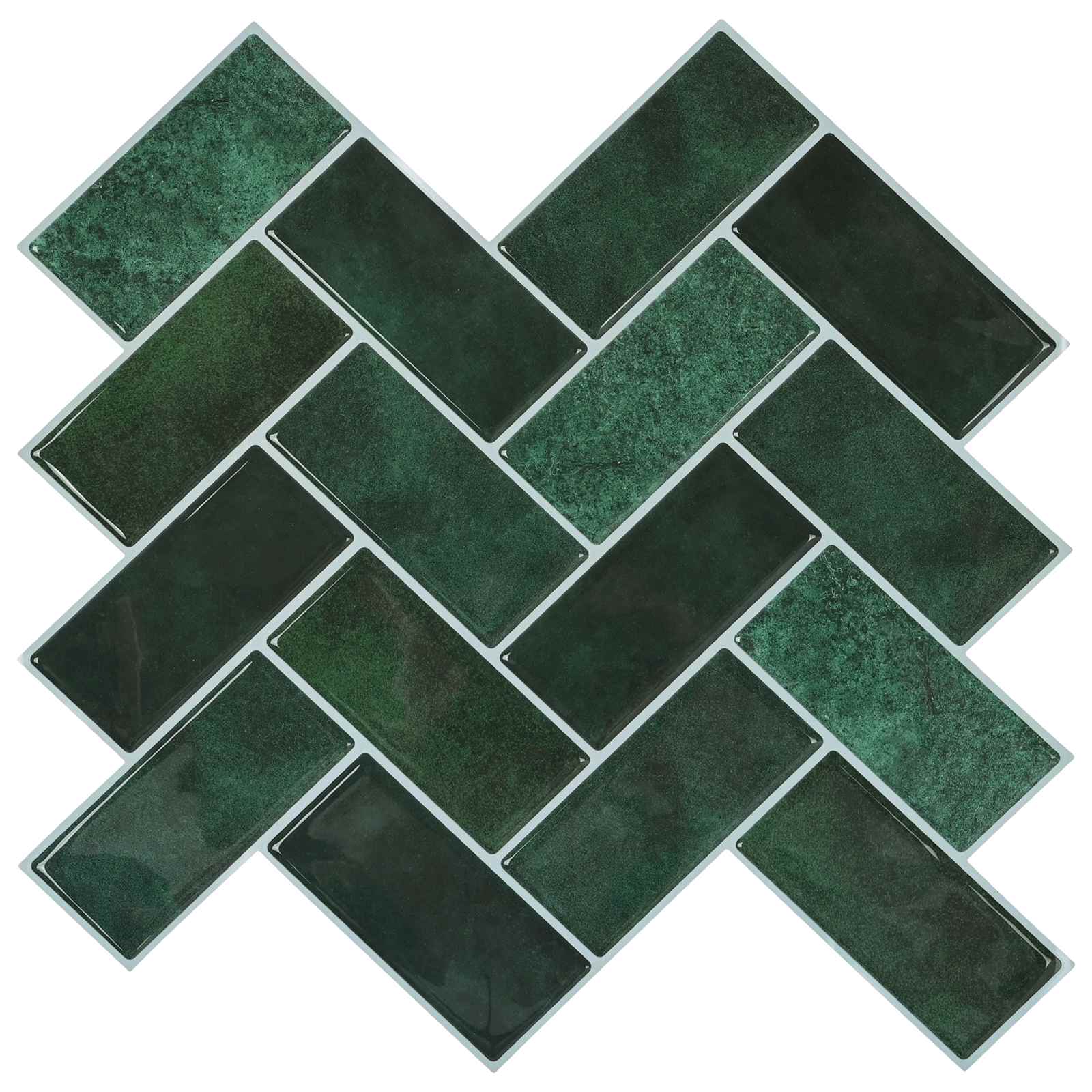 Haringbeen Tegel 10 pcs Donkergroen 30 x 30 cm