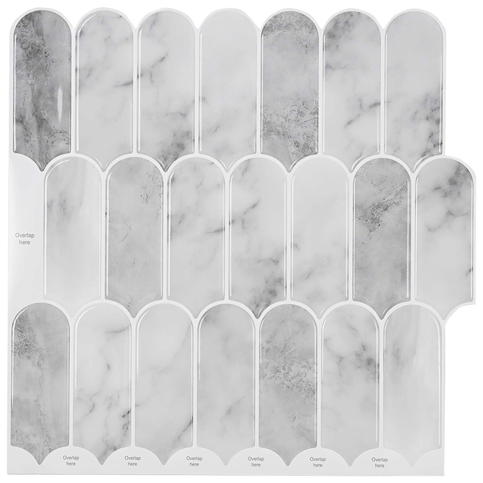 Veer Tegel 50 pcs Grijs Marmer 30 x 30 cm Polyurethaan en PET