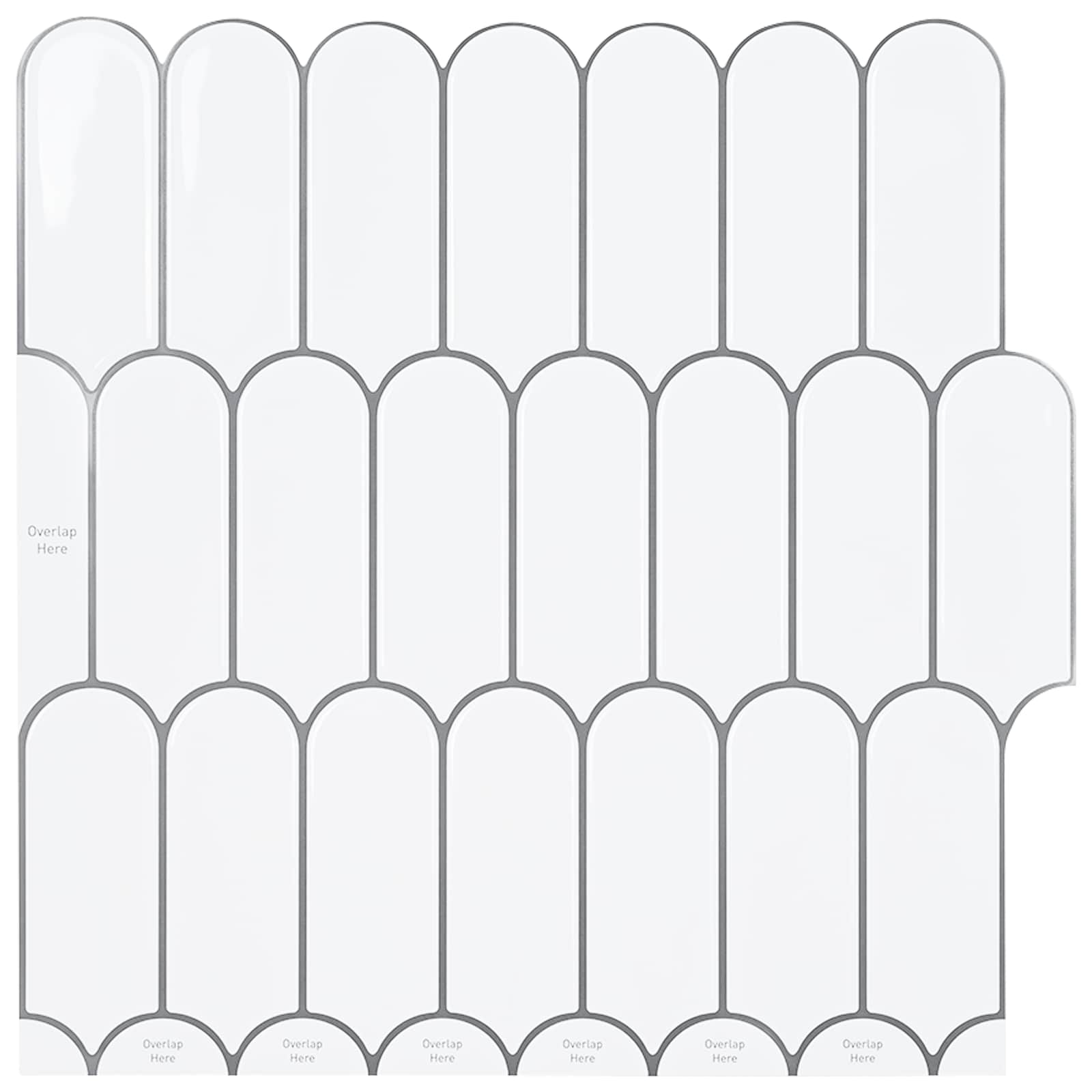Veer Tegel 10 pcs Wit Grijs 30 x 30 cm Polyurethaan en PET