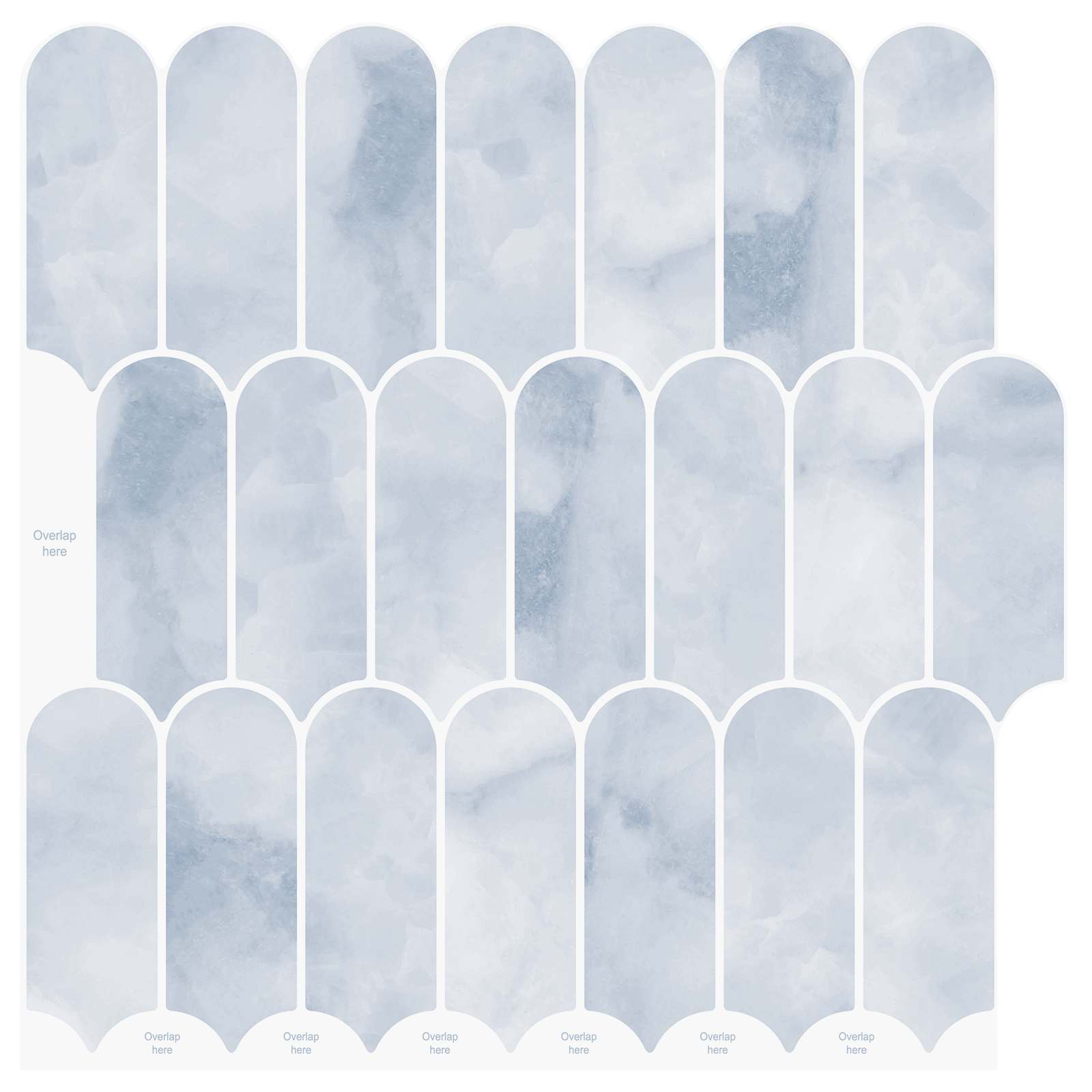Veer Tegel 20 pcs Lichtblauw 30 x 30 cm Polyurethaan en PET