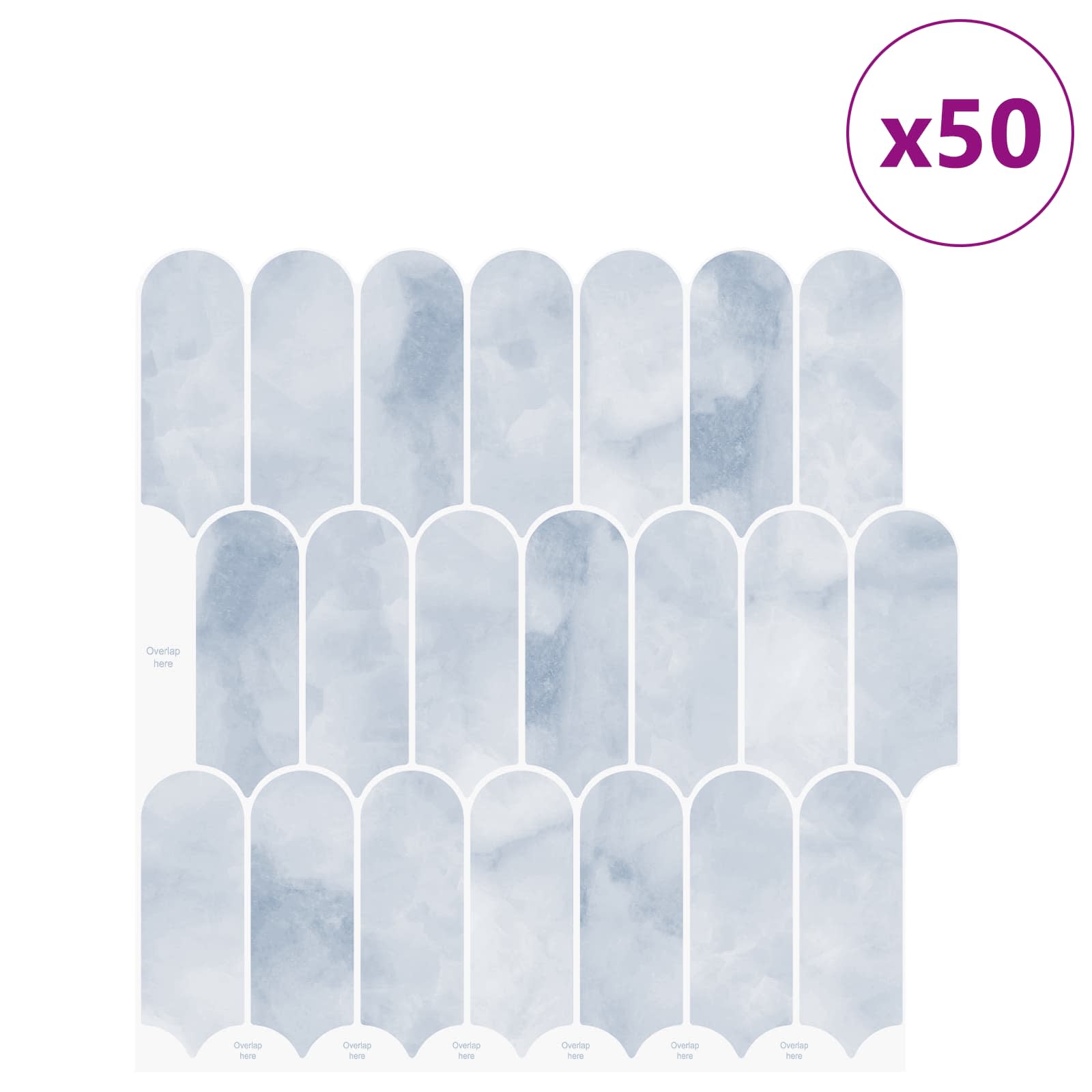Veer Tegel 50 pcs Lichtblauw 30 x 30 cm Polyurethaan en PET – afbeelding 2