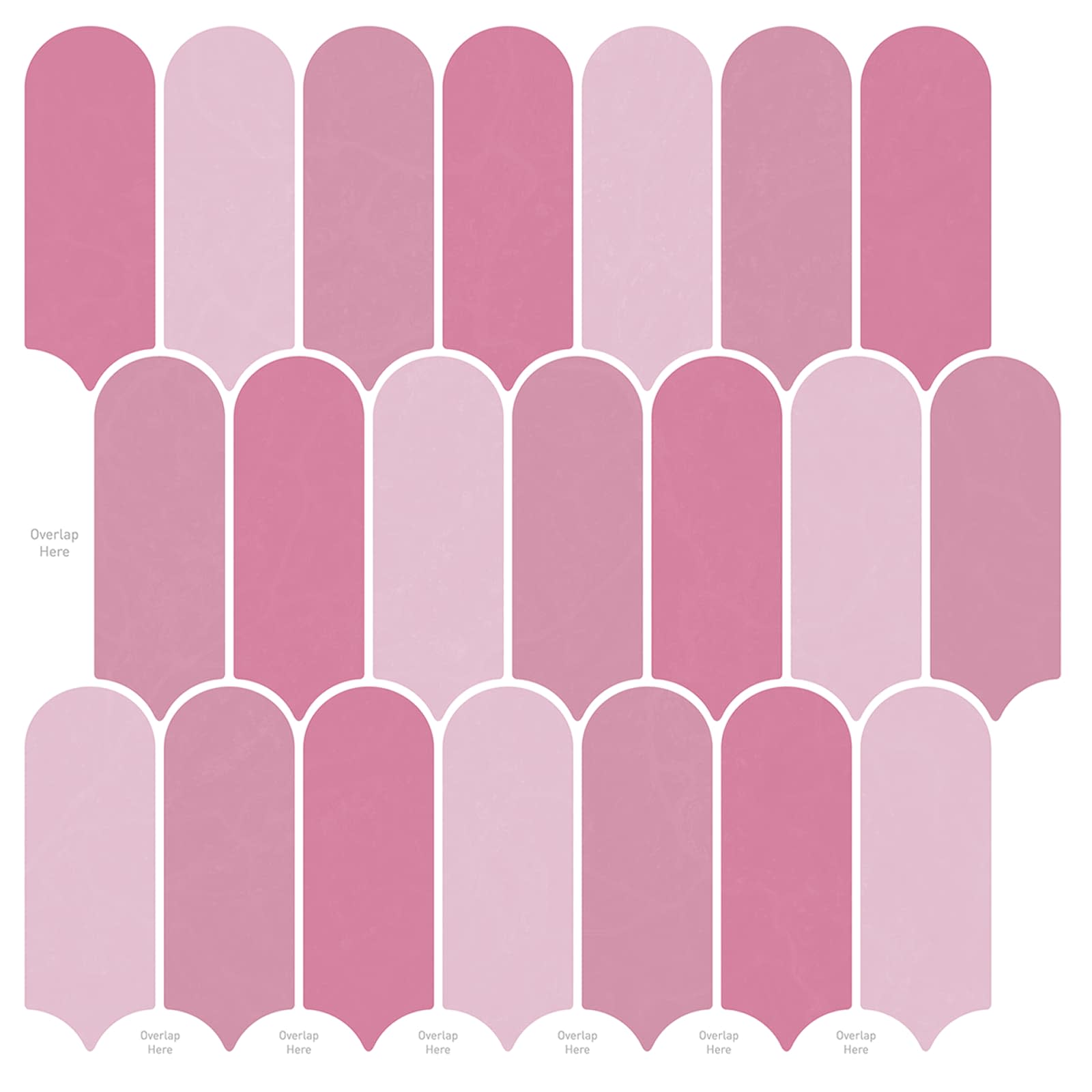 Veer Tegel 10 pcs Roze 30 x 30 cm Polyurethaan en PET