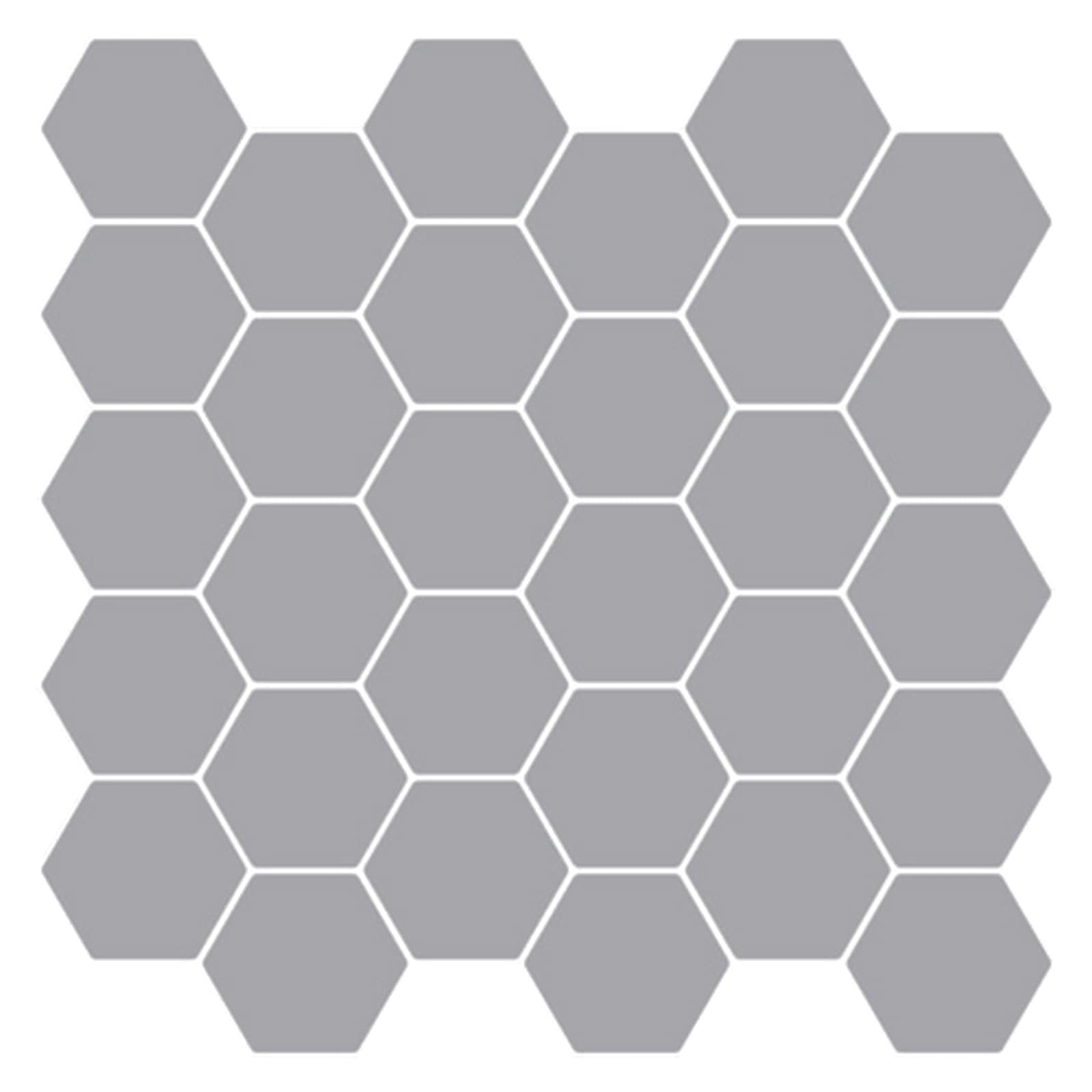 Hexagon tegel 10 pcs Grijs 30 x 30 cm Polyurethaan en PET