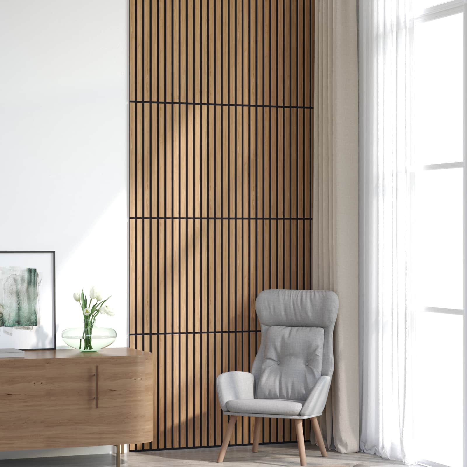 Wandpanelen 8 pcs Naturel 60,5 x 60 cm