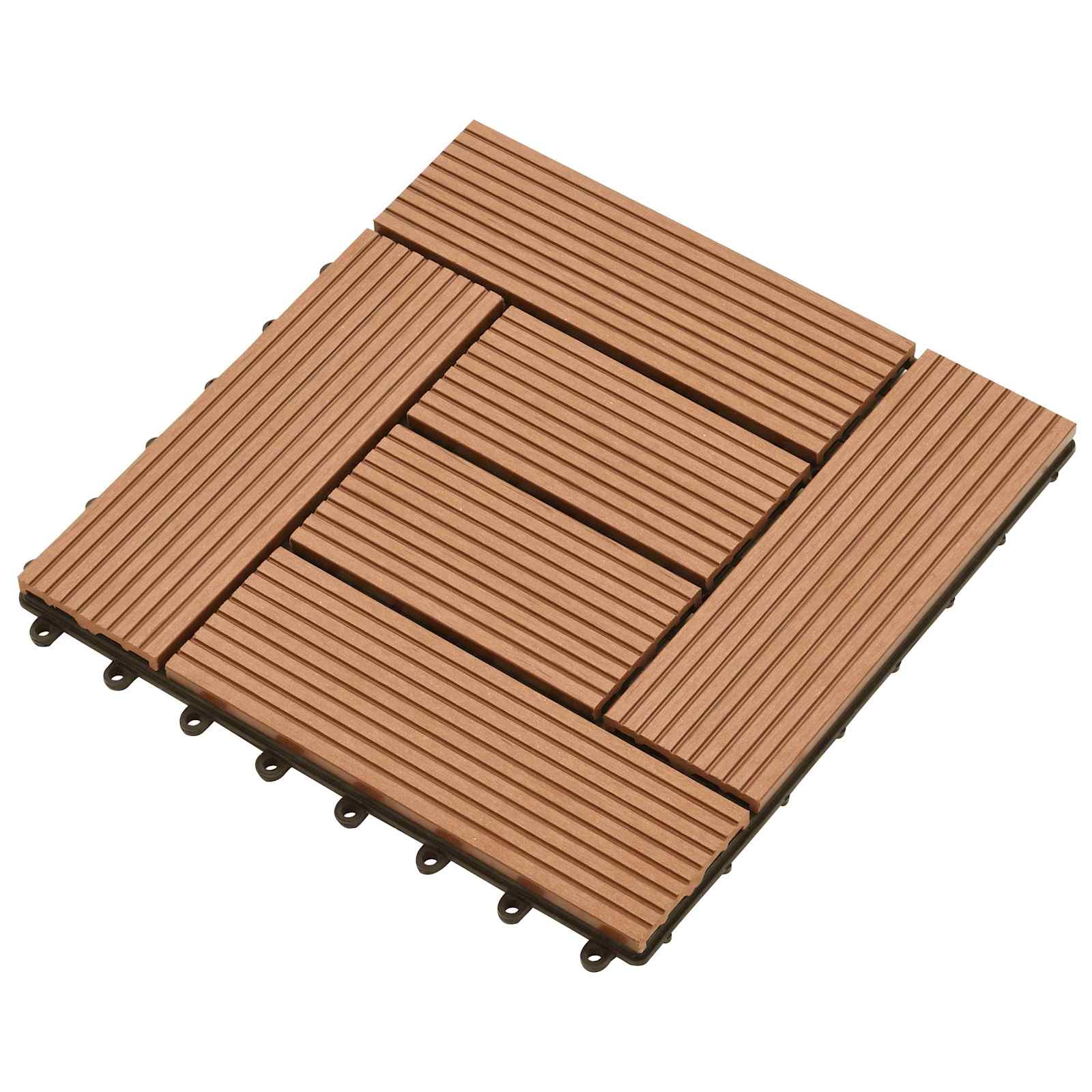 Terras Tegel 11 pcs Bruin 30 x 30 cm WPC – afbeelding 1