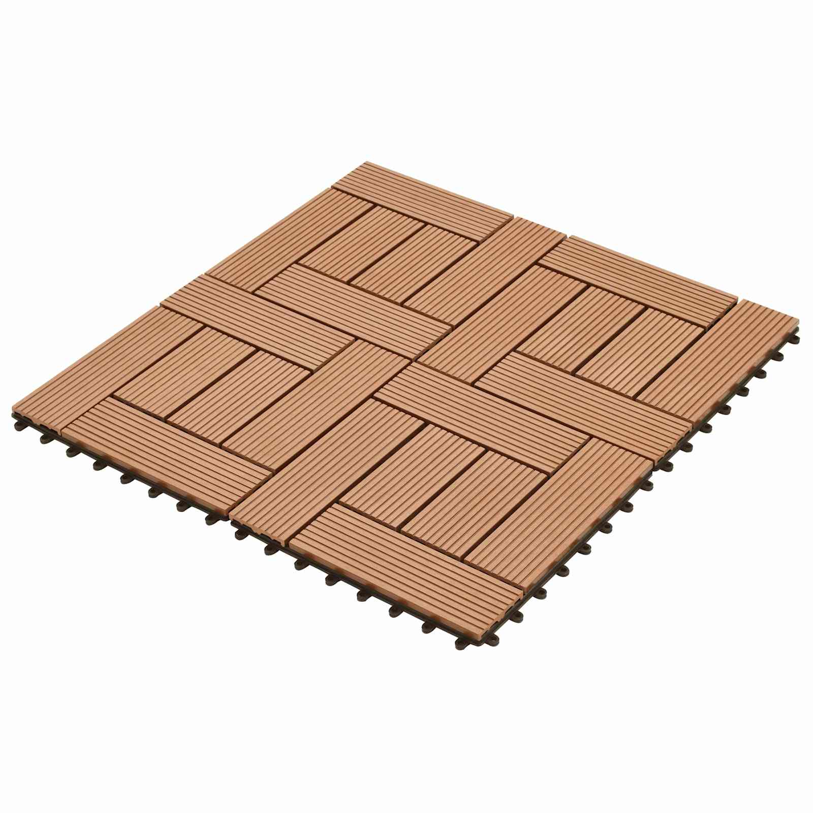 Terras Tegel 11 pcs Bruin 30 x 30 cm WPC – afbeelding 3