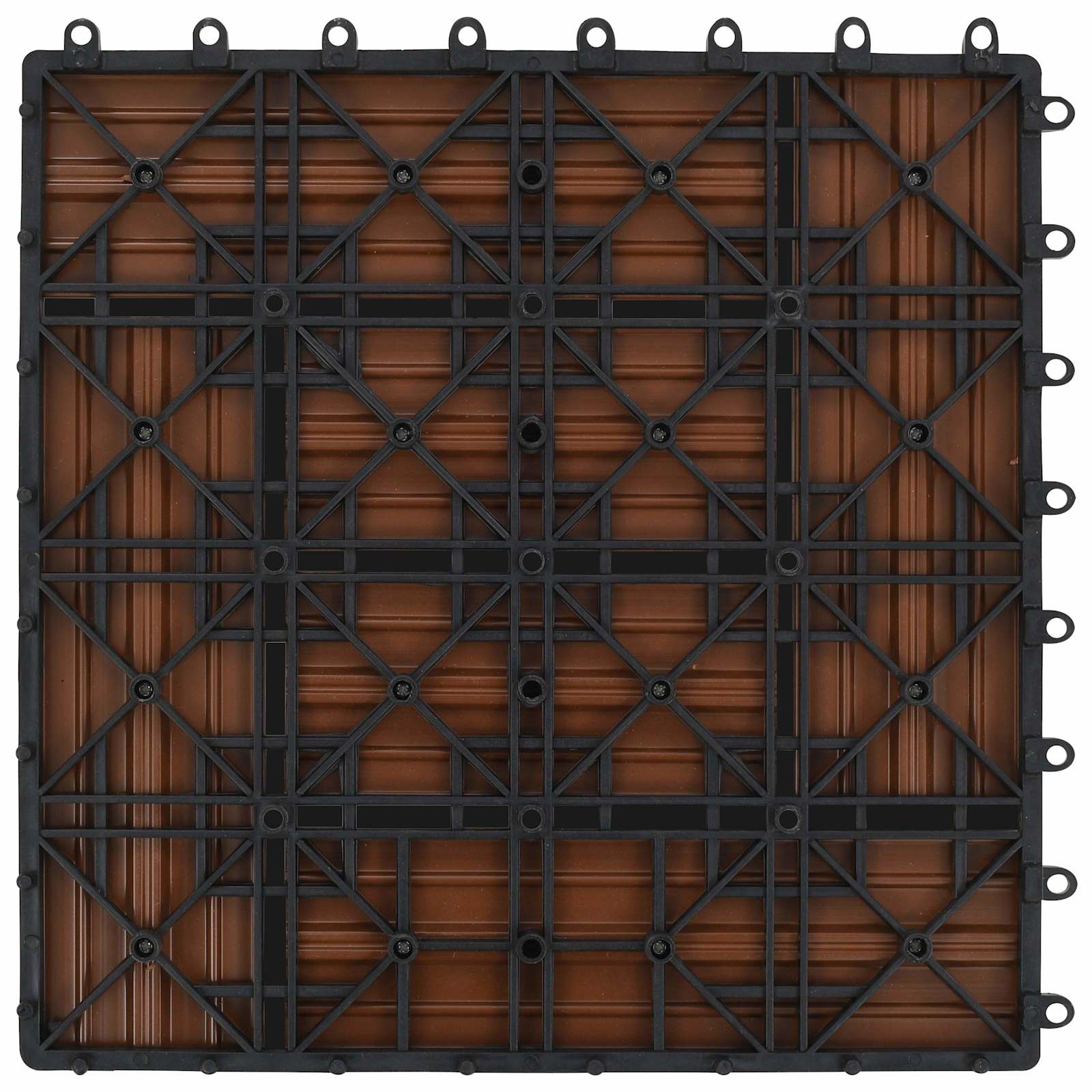 Terras Tegel 11 pcs Bruin 30 x 30 cm WPC – afbeelding 4