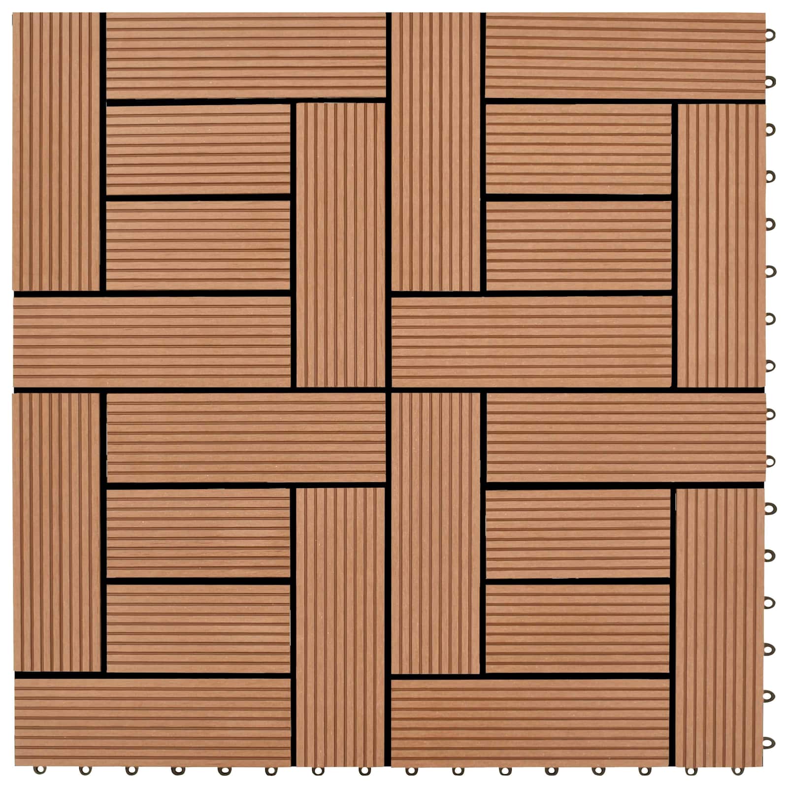Terras Tegel 11 pcs Bruin 30 x 30 cm WPC – afbeelding 5