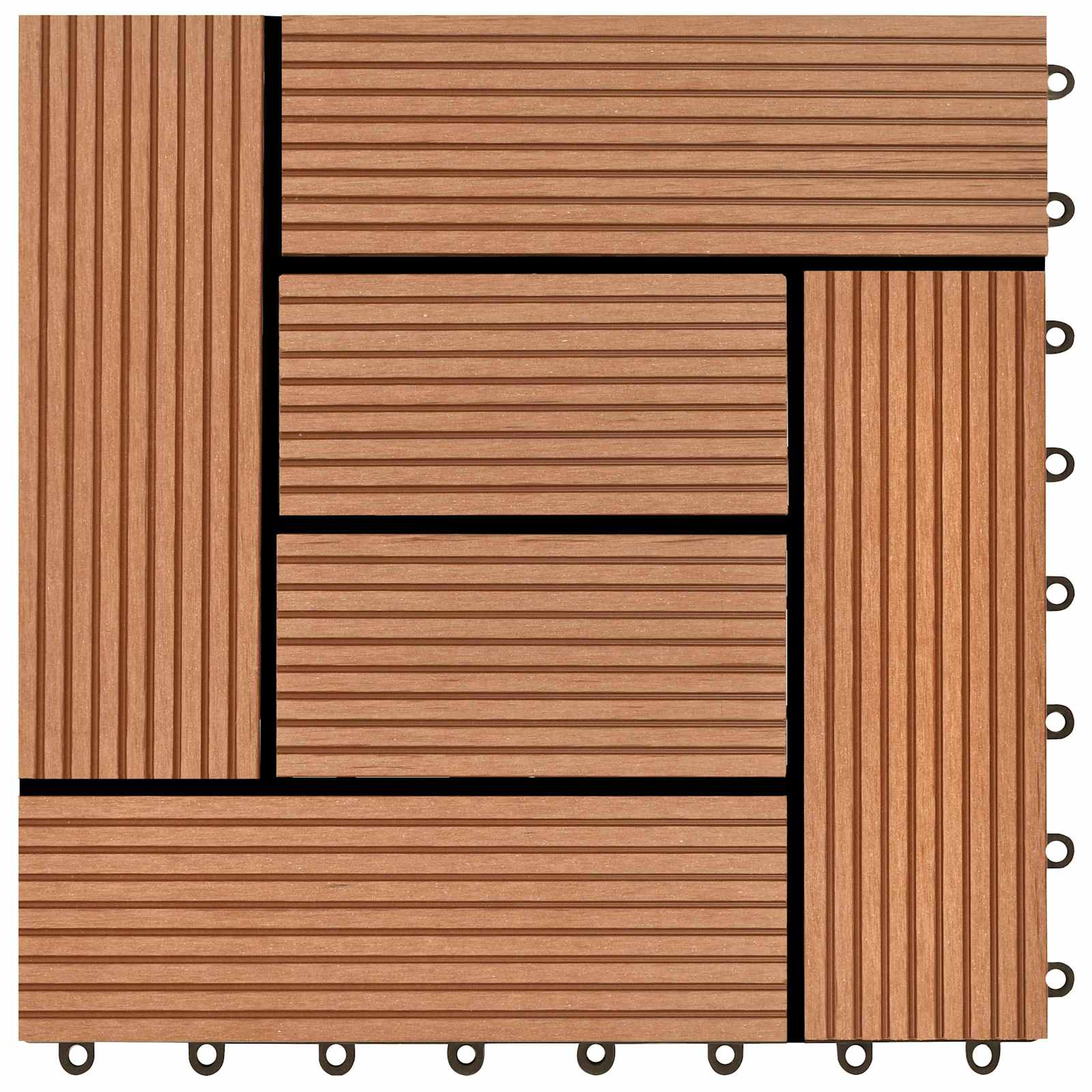 Terras Tegel 11 pcs Bruin 30 x 30 cm WPC – afbeelding 6