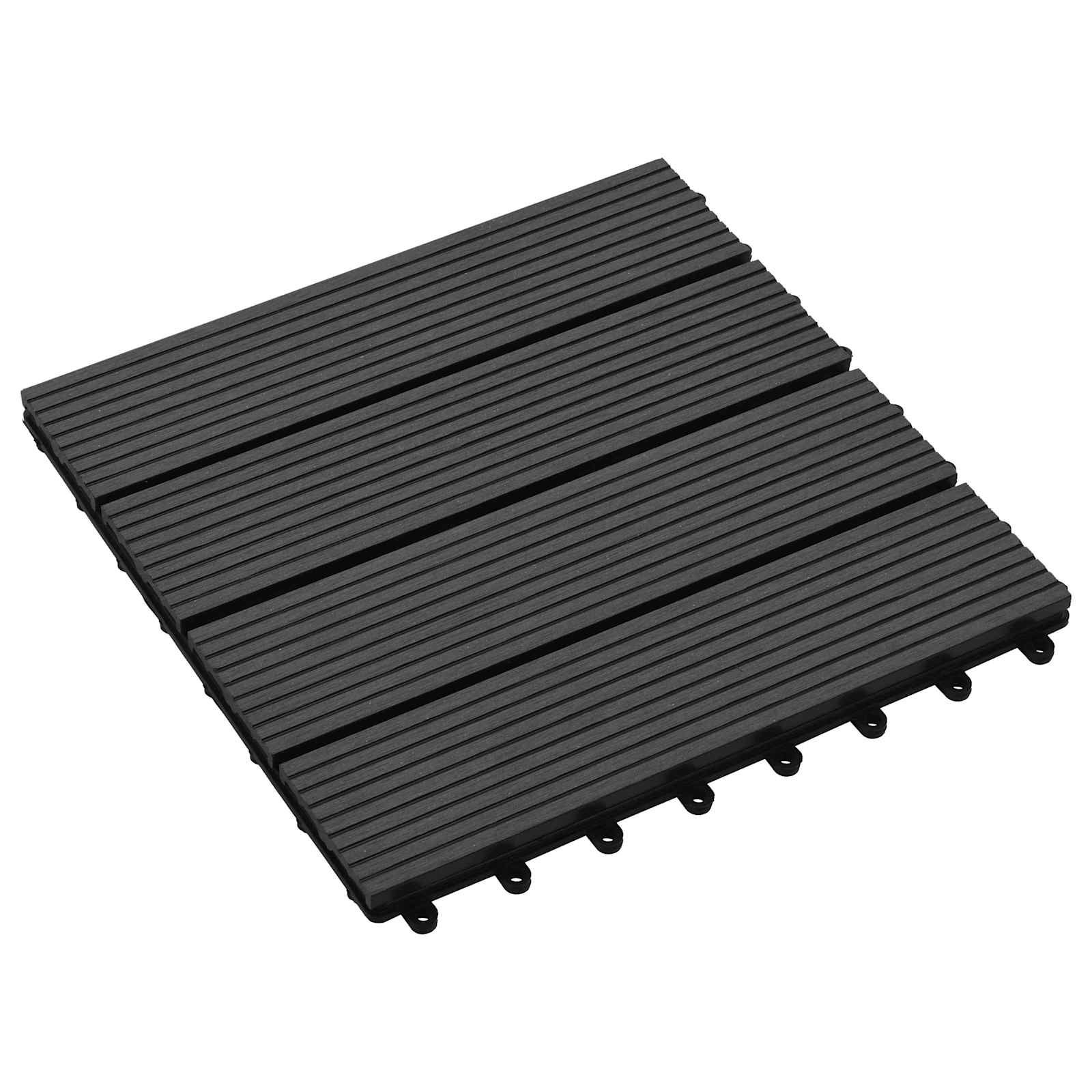 Terras Tegel 11 pcs Zwart 30 x 30 cm WPC