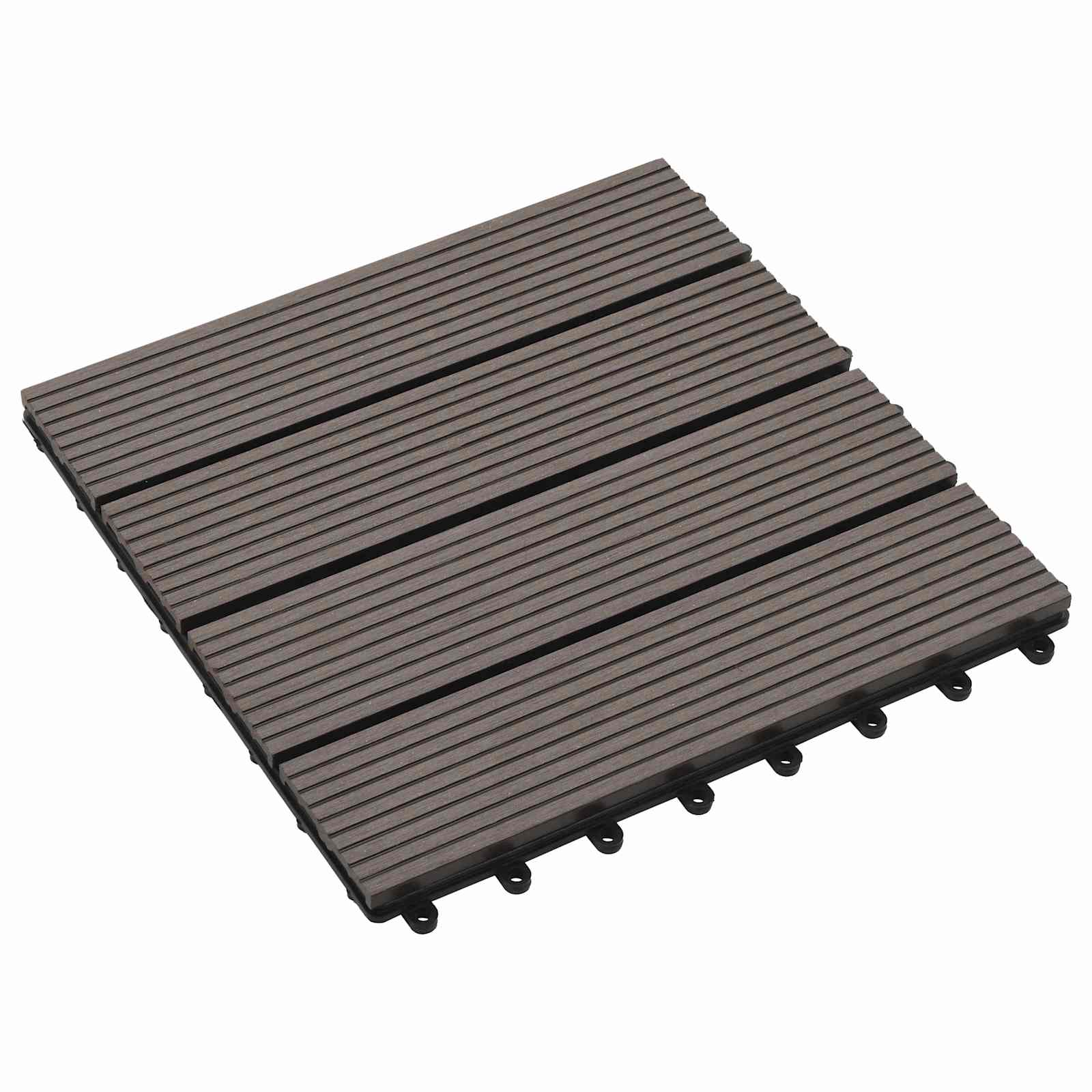 Terras Tegel 11 pcs Donkerbruin 30 x 30 cm WPC