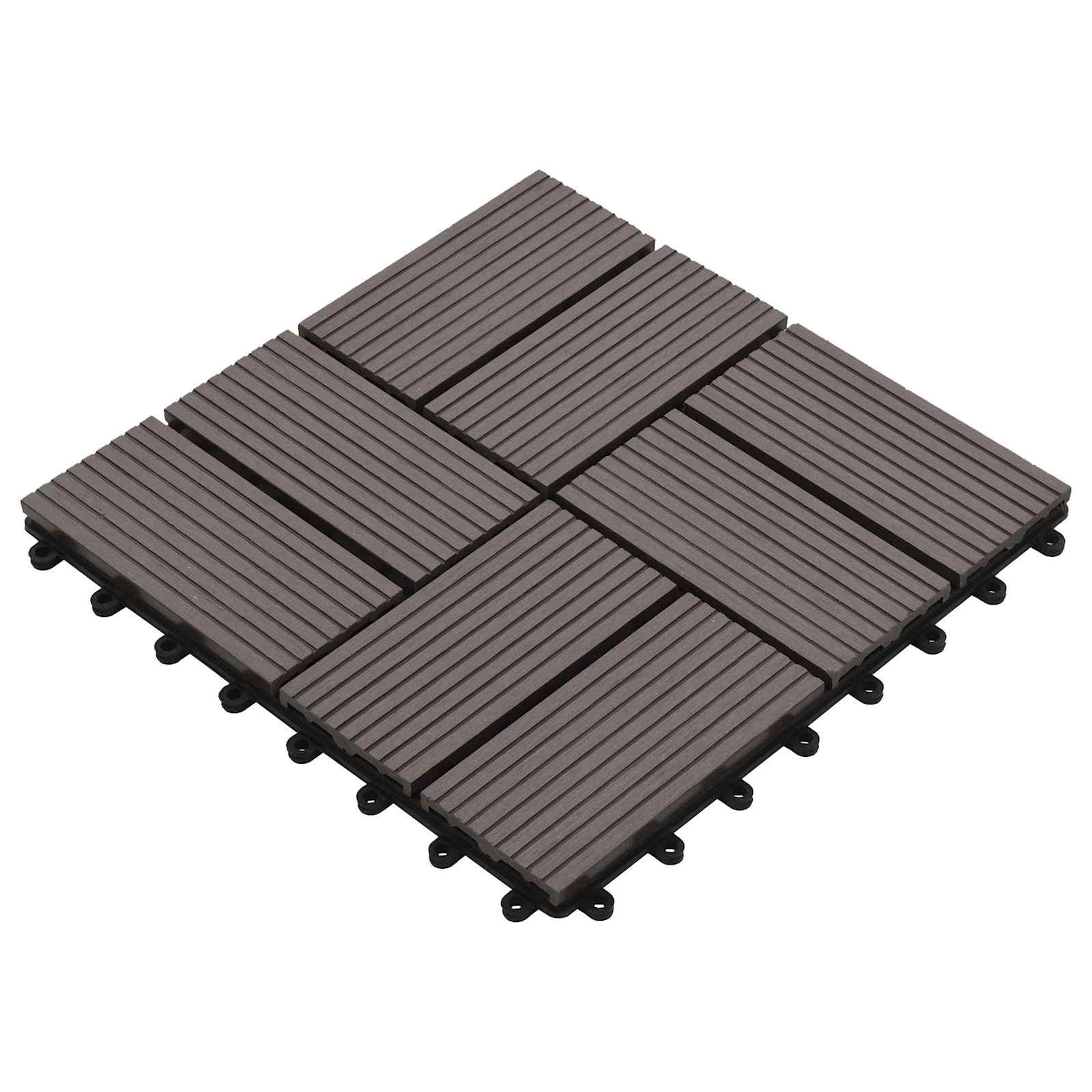 Terras Tegel 11 pcs Donkerbruin 30 x 30 cm WPC