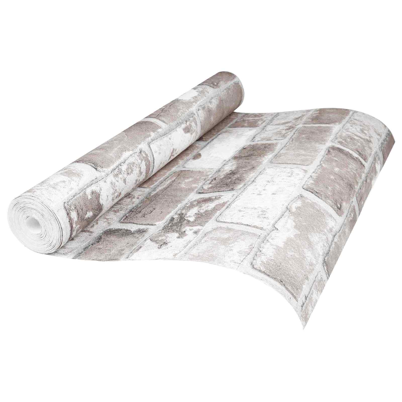 3D Vast Behang Gestreept Baksteen 10 x 0,53 m Non-Woven Stof
