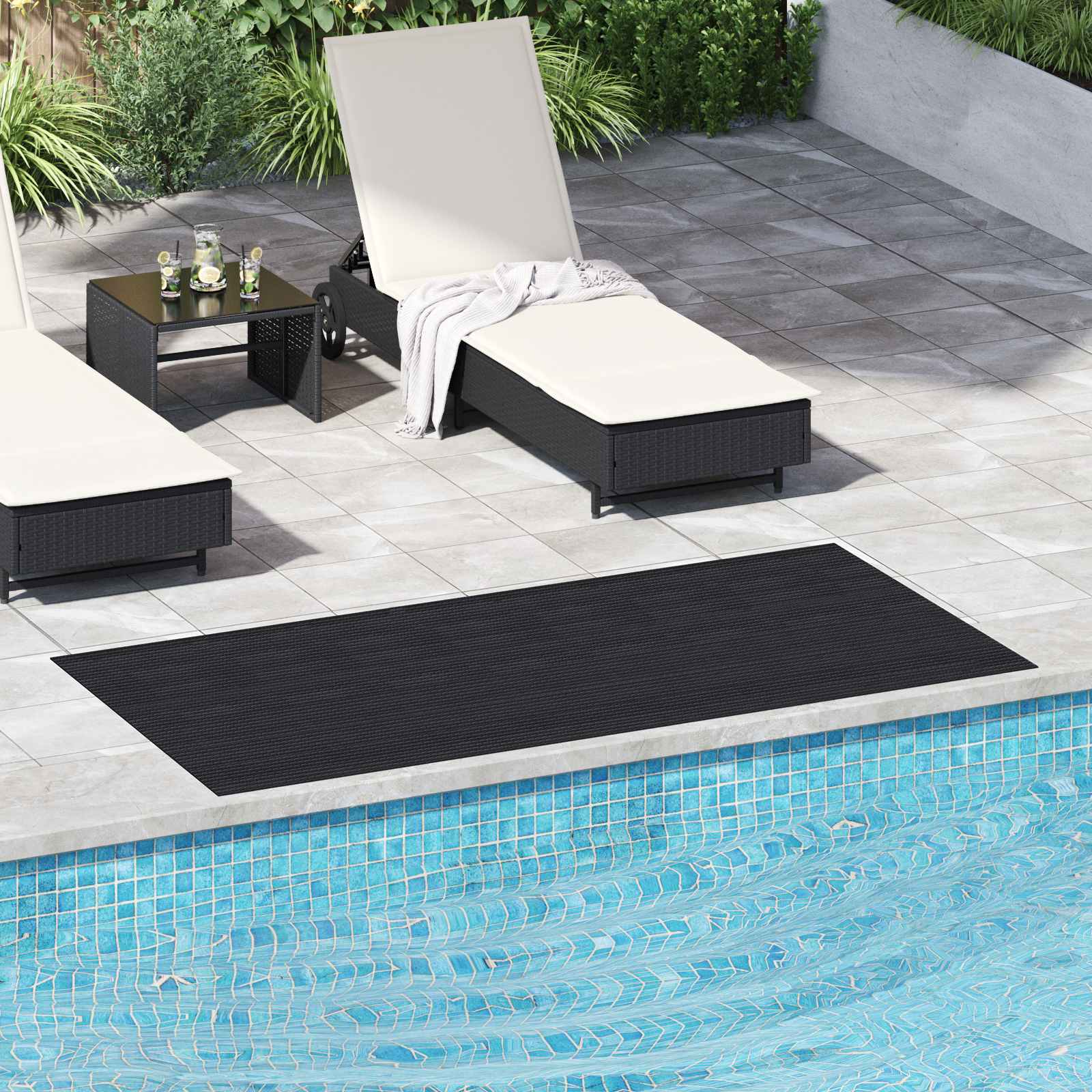 Vloermat Zwart 1 x 2 m Rubber