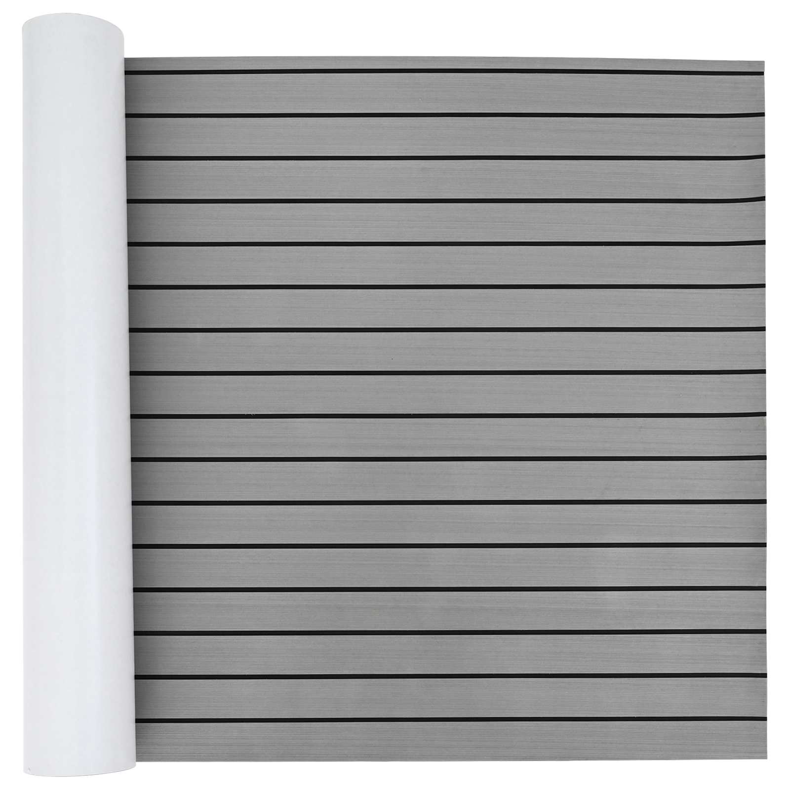Bootmat Gestreept Lichtgrijs en zwart 240 x 90 cm EVA