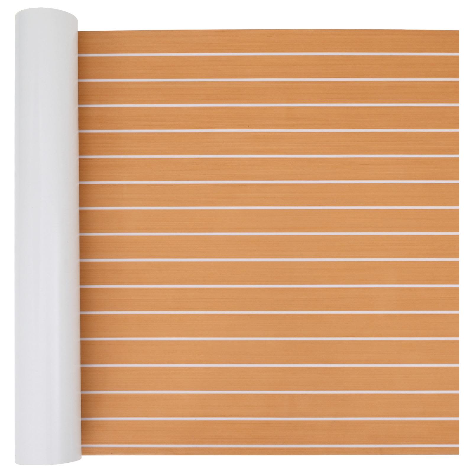 Bootmat Gestreept Bruin en wit 240 x 90 cm EVA