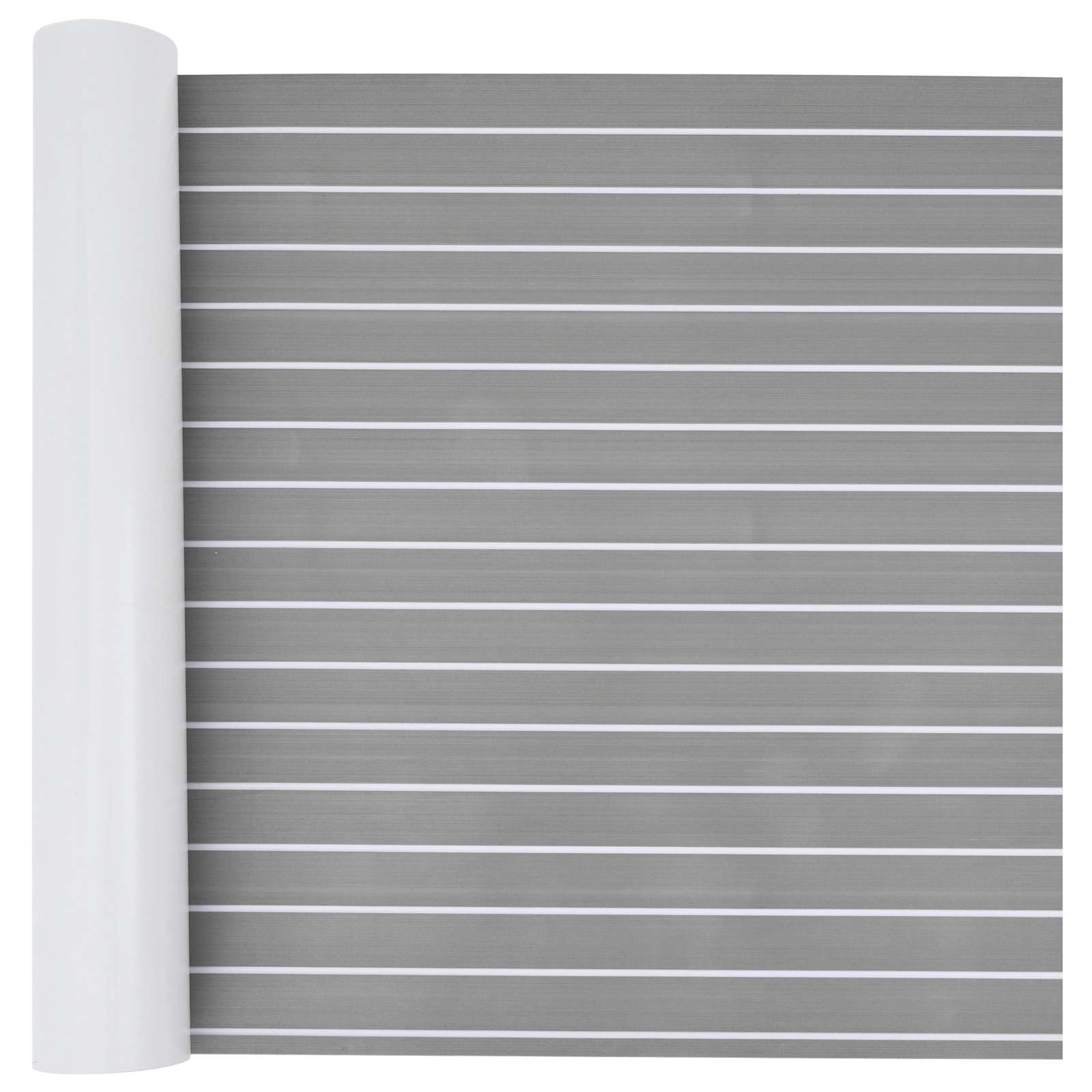 Bootmat Gestreept Lichtgrijs en wit. 240 x 90 cm EVA – afbeelding 1