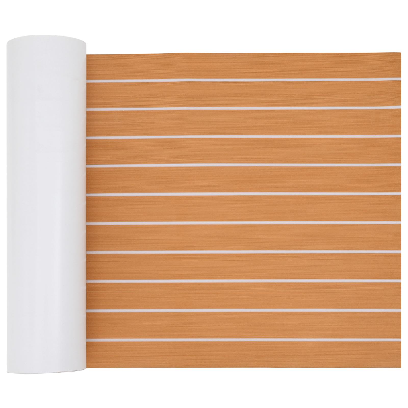 Bootmat Gestreept Bruin en wit 240 x 60 cm EVA