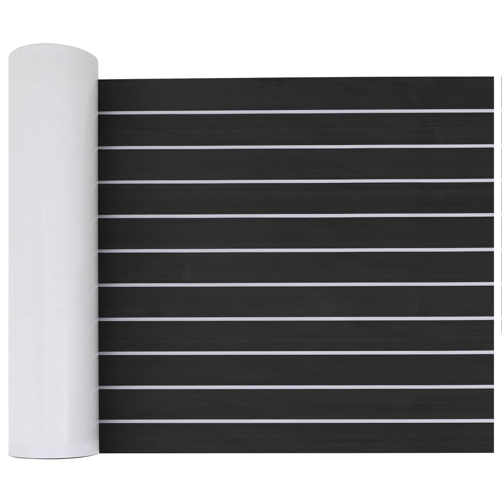 Bootmat Gestreept Donkergrijs en Wit 240 x 60 cm EVA