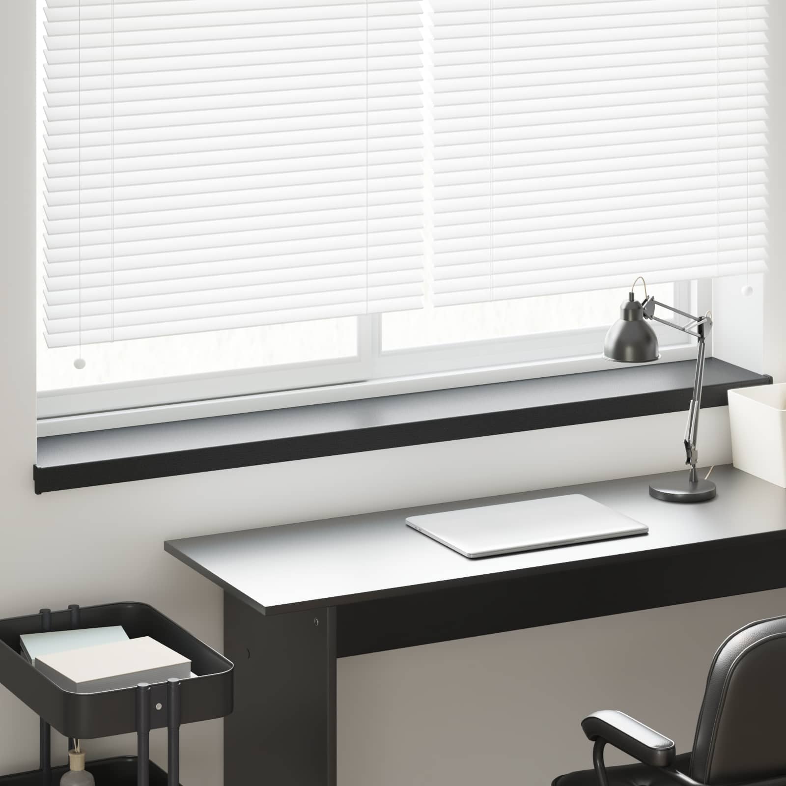 Raamsokkel Zwart met houten nerf 120 x 25 x 4,5 cm PVC