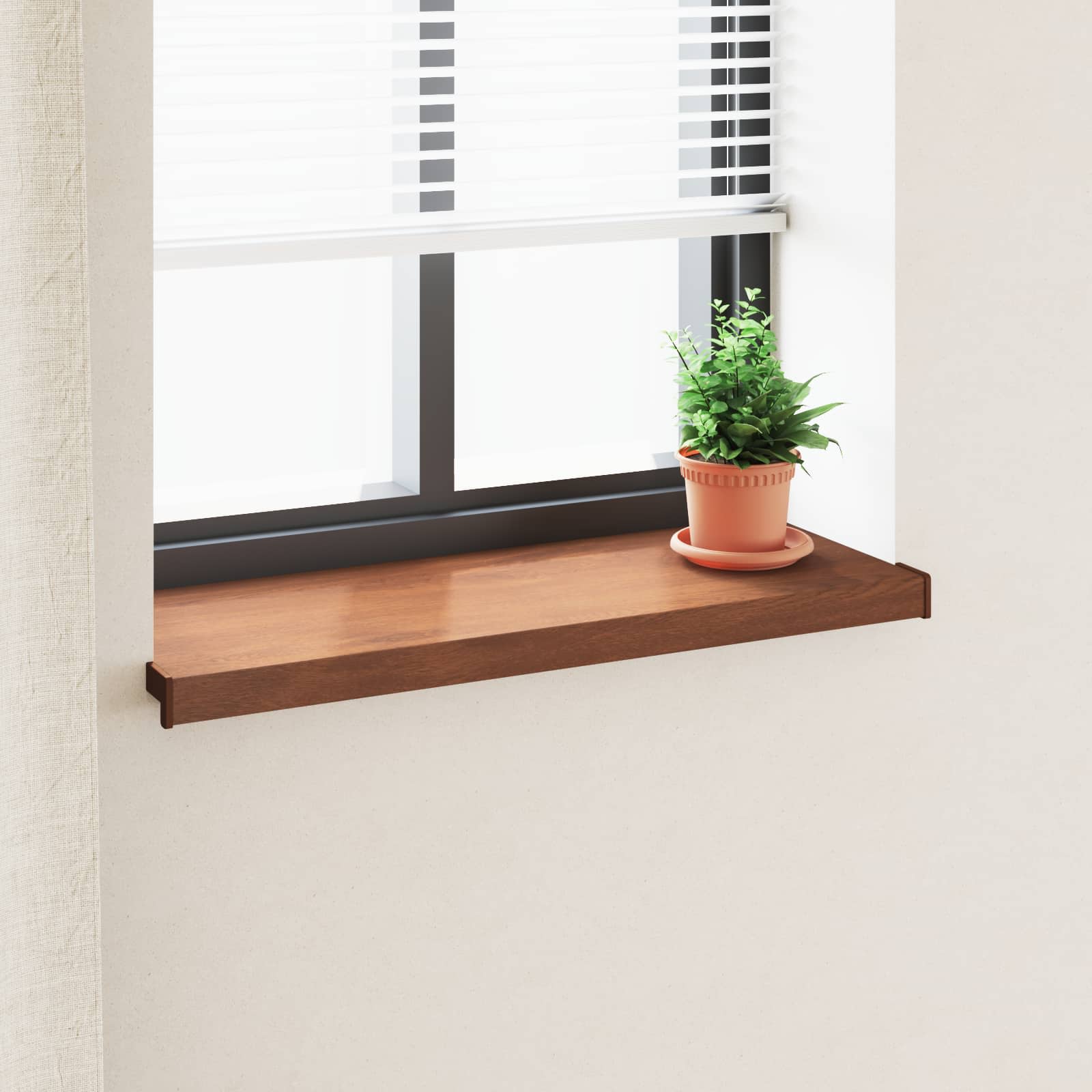 Raamsokkel Bruin hout 100 x 30 x 4,5 cm PVC