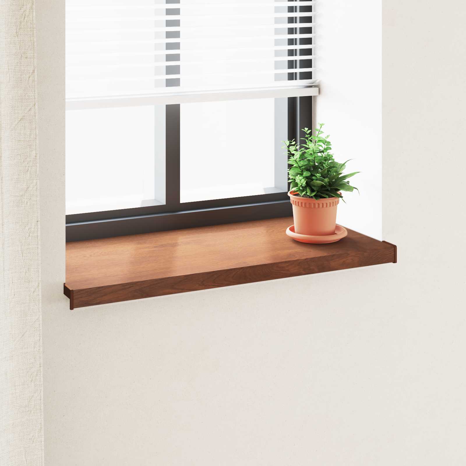 Raamsokkel Bruin hout 60 x 45 x 4,5 cm PVC