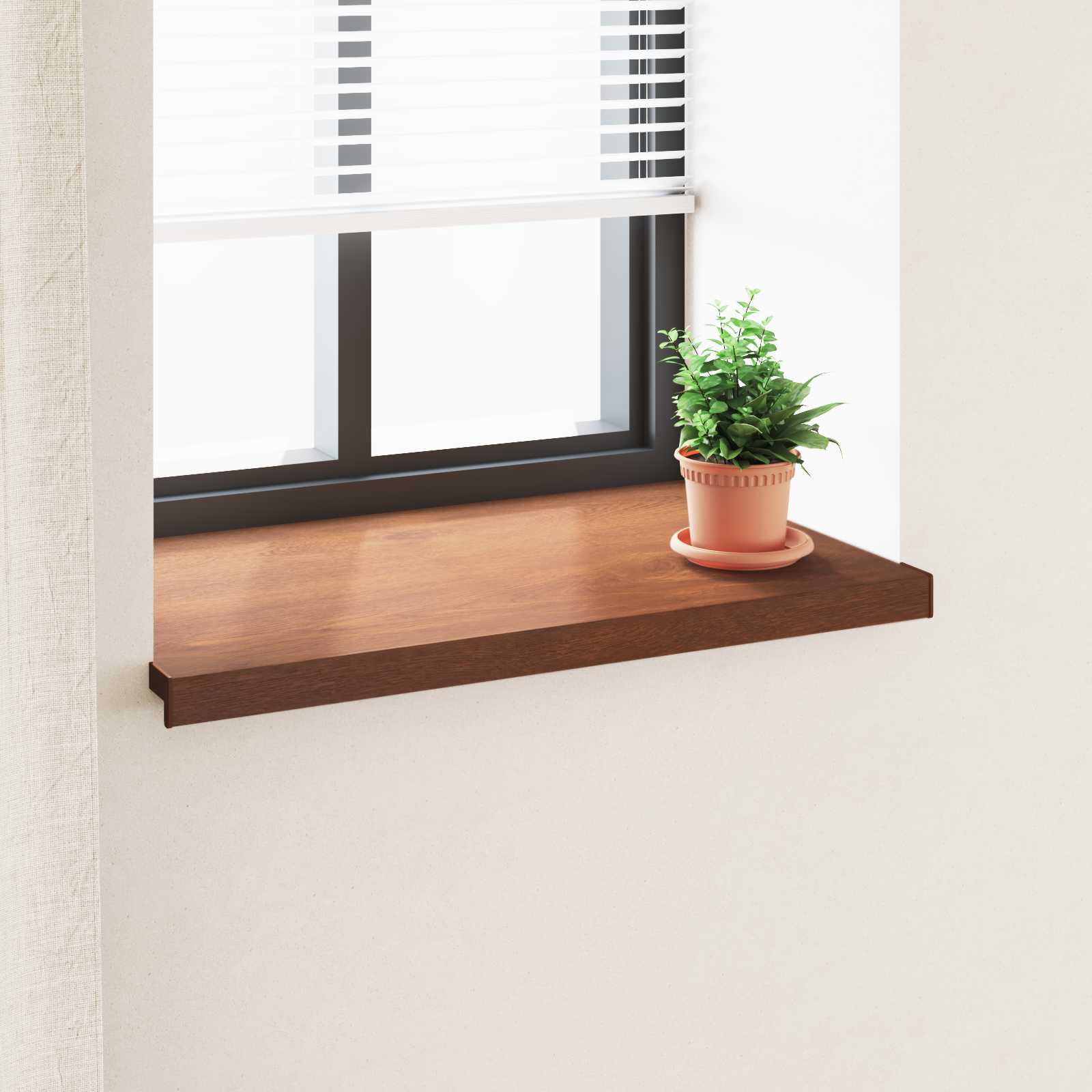 Raamsokkel Bruin hout 60 x 50 x 4,5 cm PVC