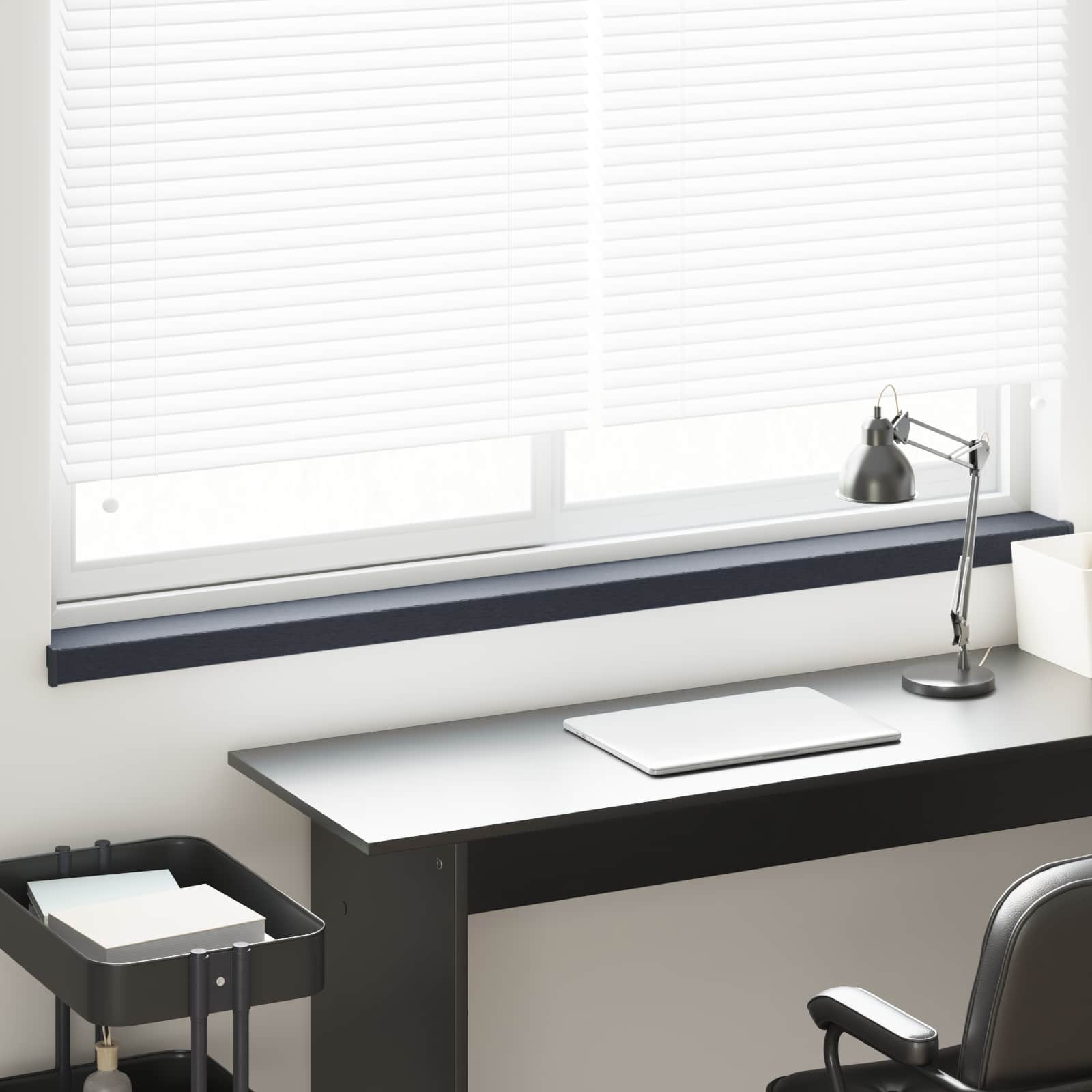 Raamsokkel Antraciet met houten nerf 140 x 15 x 4,5 cm PVC