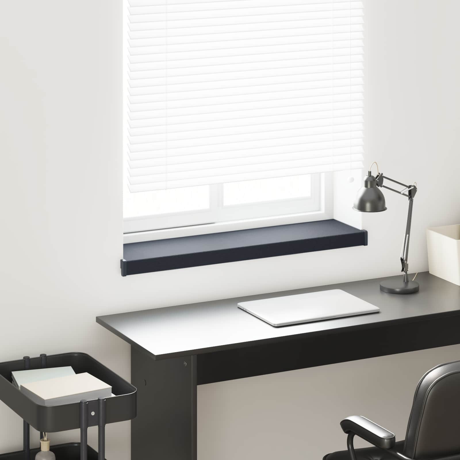 Raamsokkel Antraciet met houten nerf 60 x 20 x 4,5 cm PVC