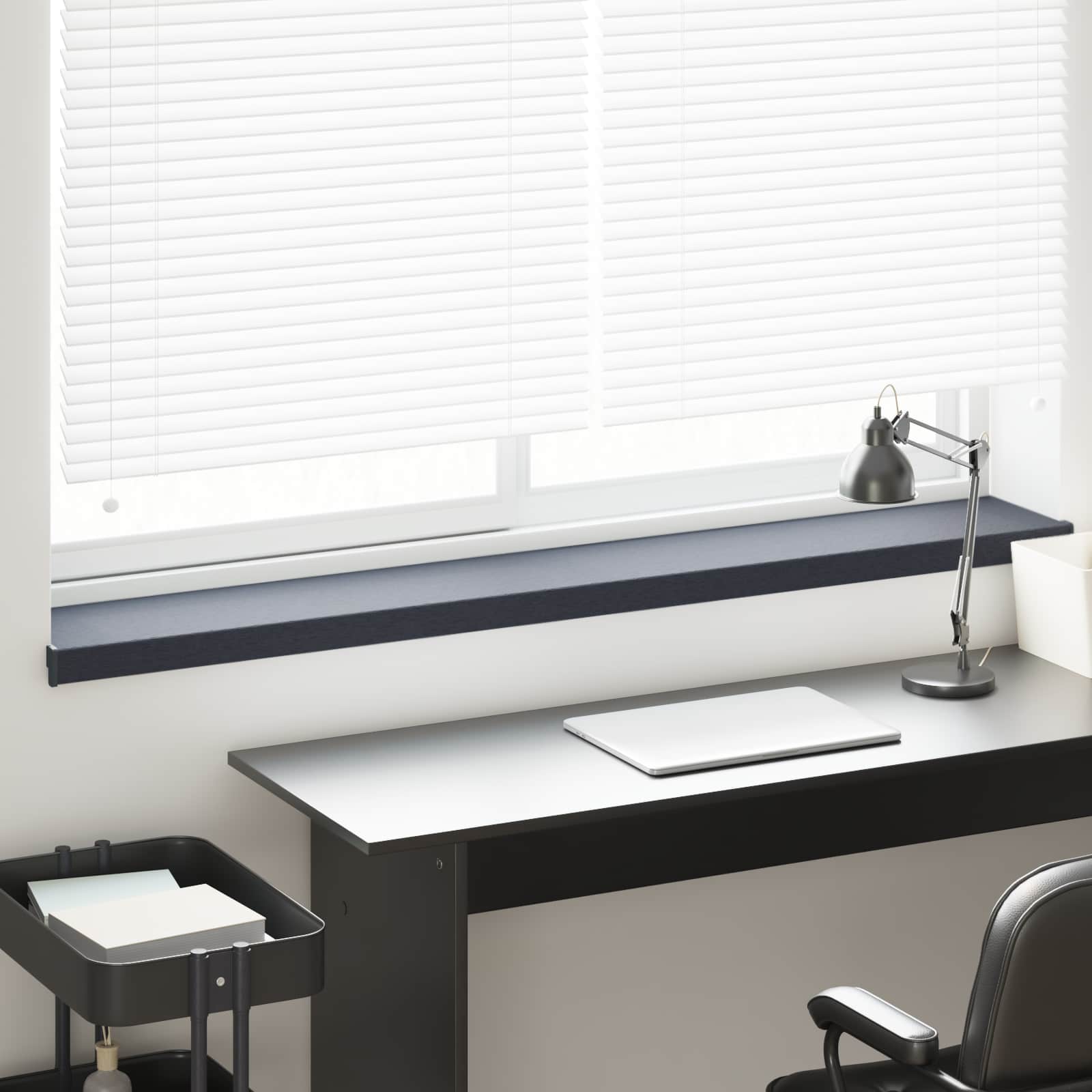 Raamsokkel Antraciet met houten nerf 160 x 20 x 4,5 cm PVC