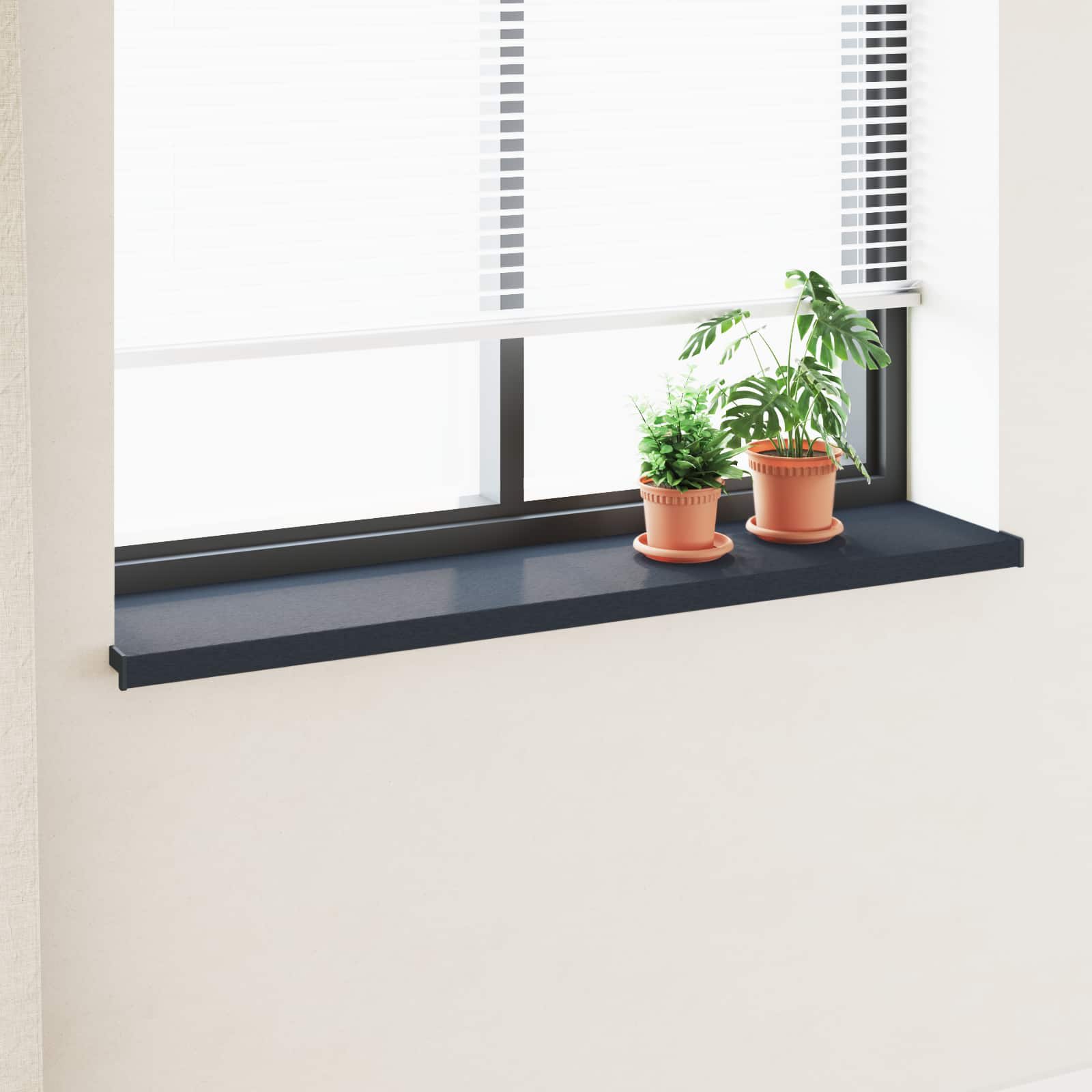 Raamsokkel Antraciet met houten nerf 160 x 30 x 4,5 cm PVC – afbeelding 1