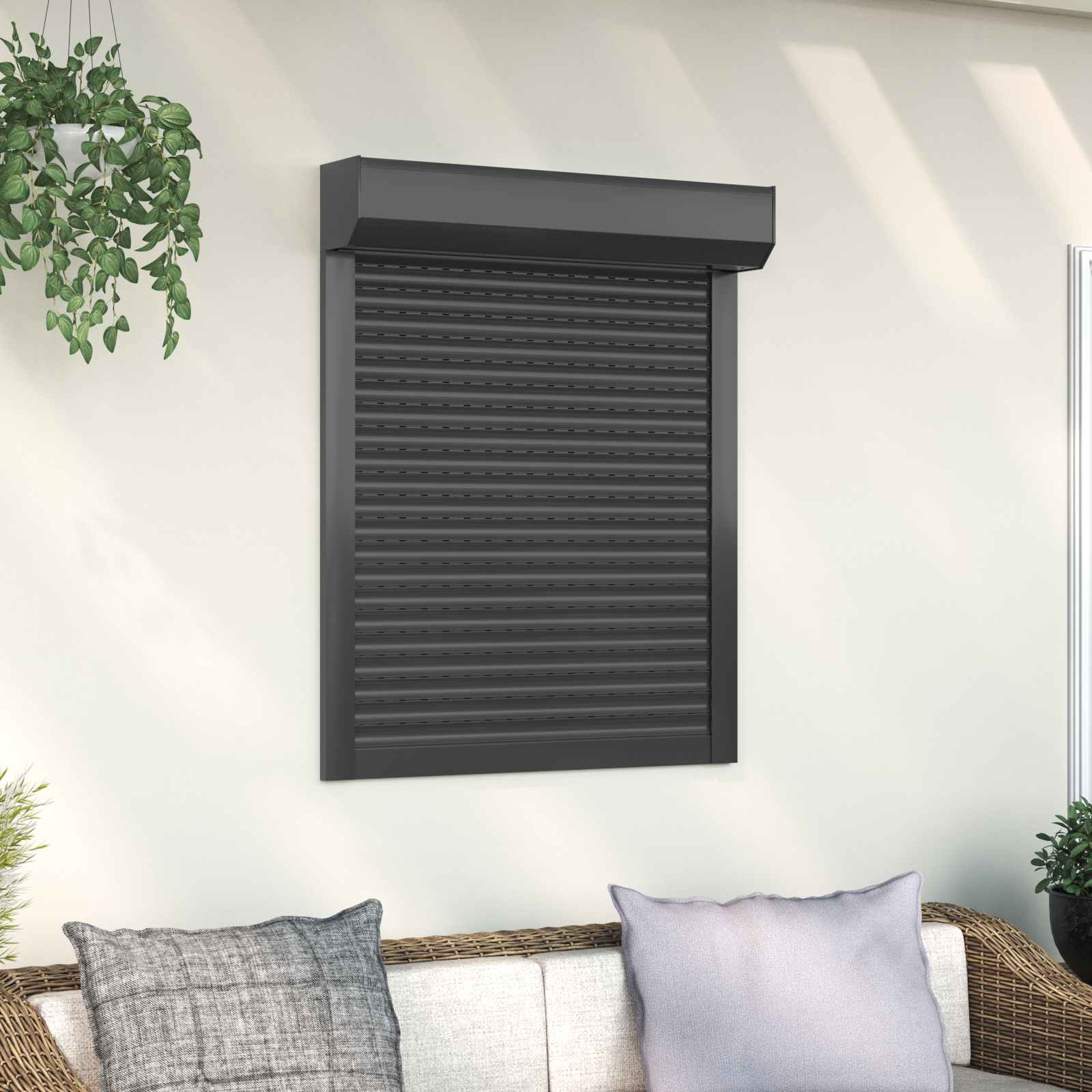 Roljaloezie Antraciet 70 x 100 cm Aluminium en Polyurethaan