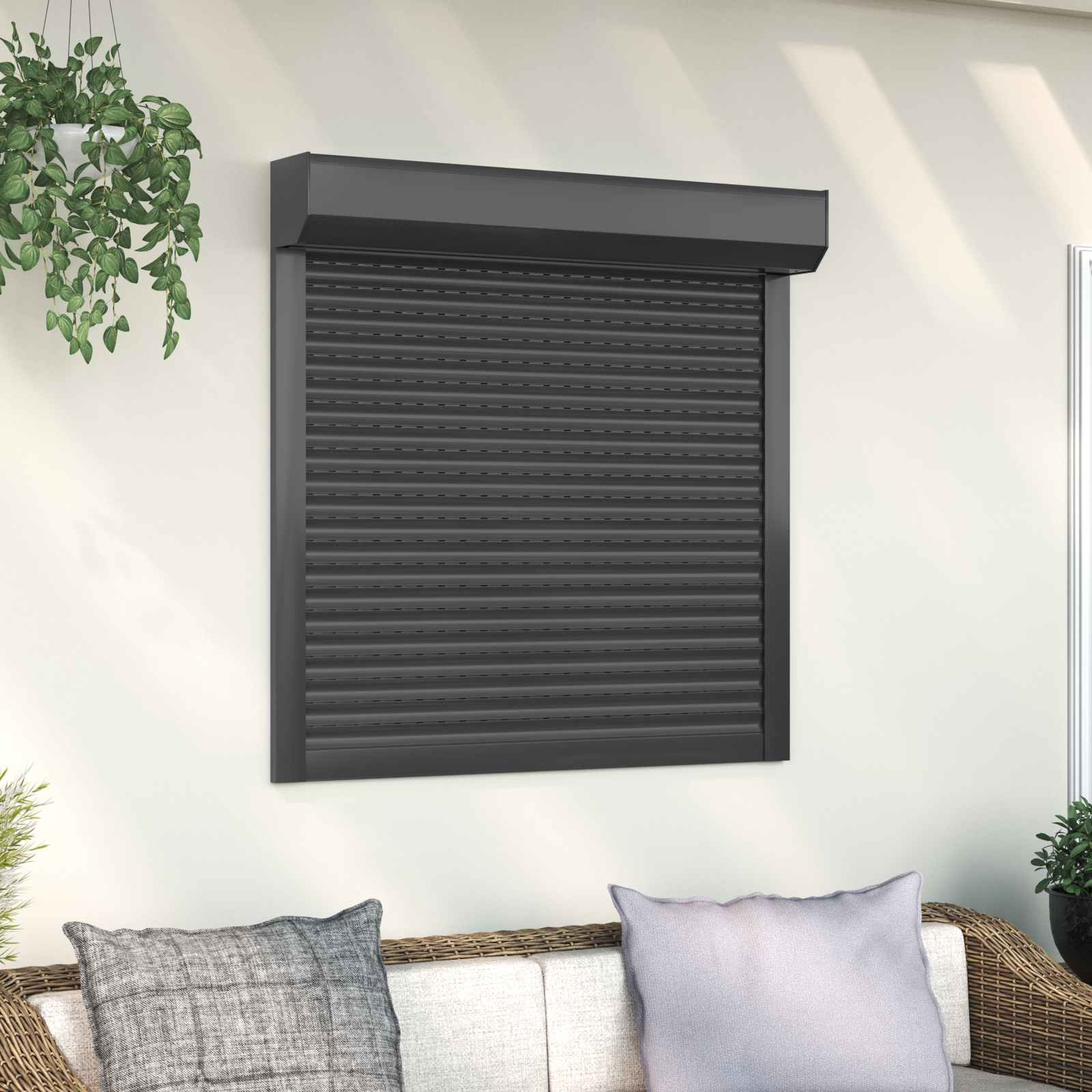 Roljaloezie Antraciet 100 x 100 cm Aluminium en Polyurethaan