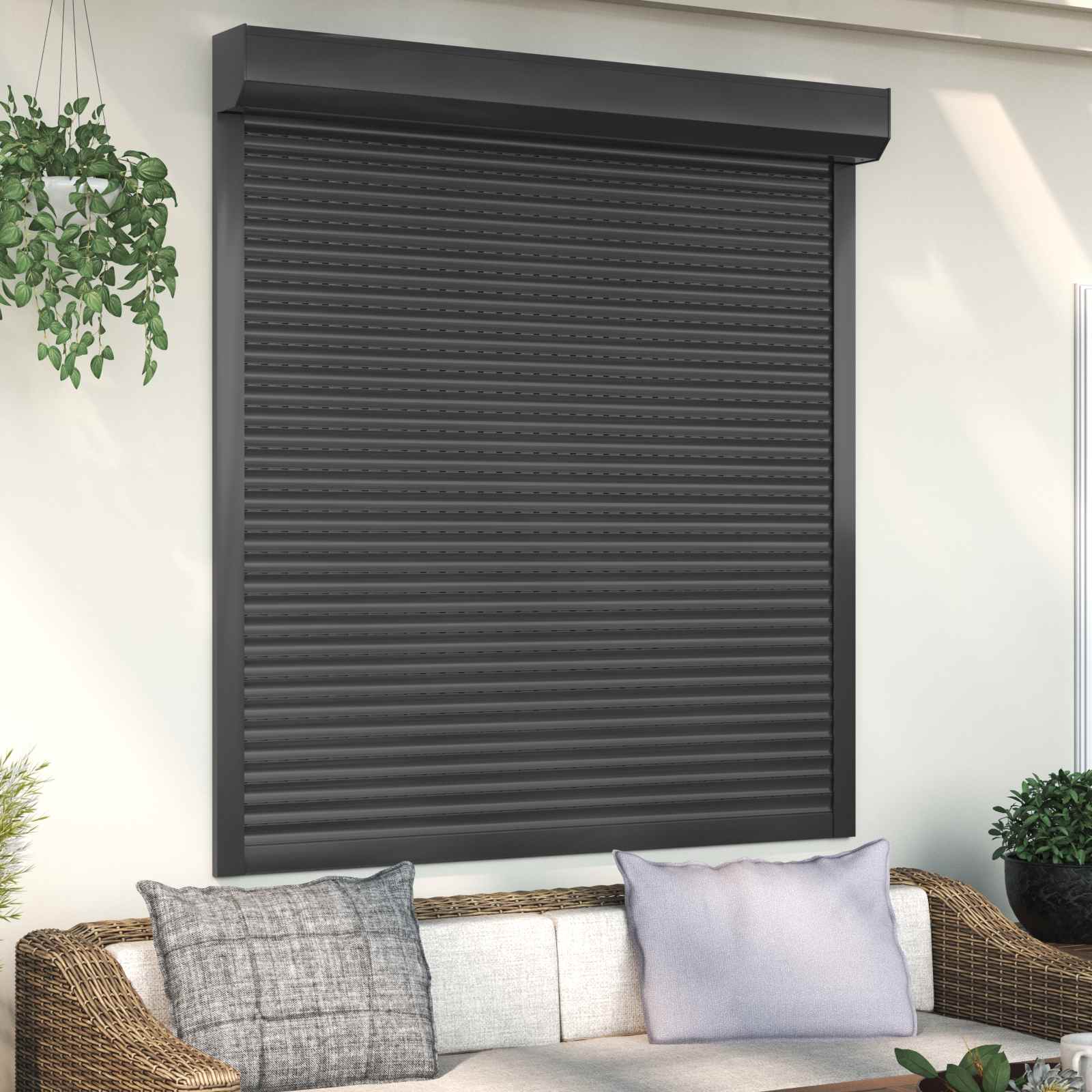 Roljaloezie Antraciet 140 x 150 cm Aluminium en Polyurethaan – afbeelding 1