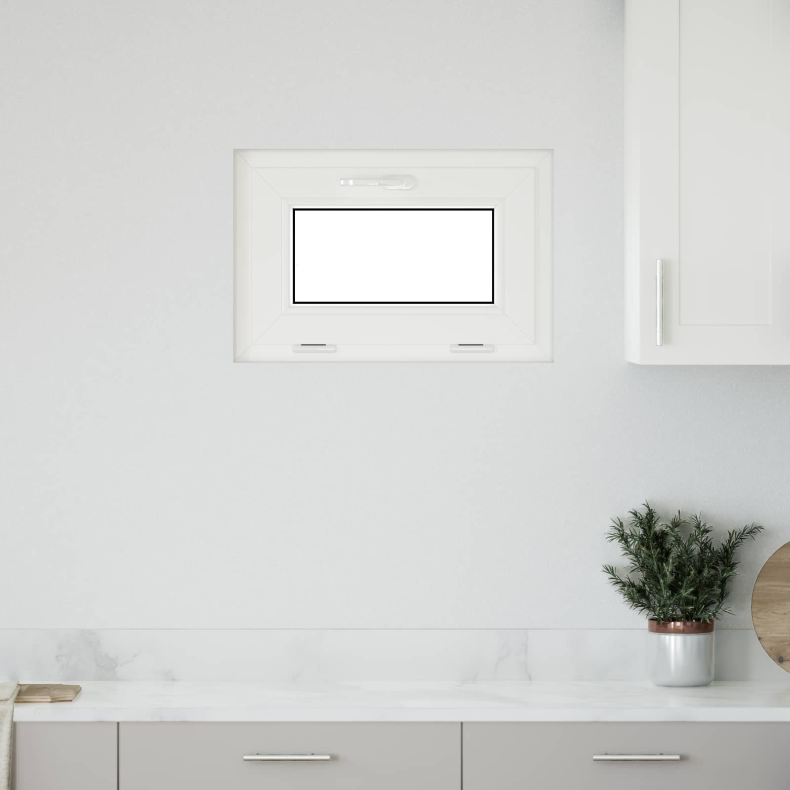 Kelderraam RISOR 60 x 40 cm PVC en glas Wit – afbeelding 1