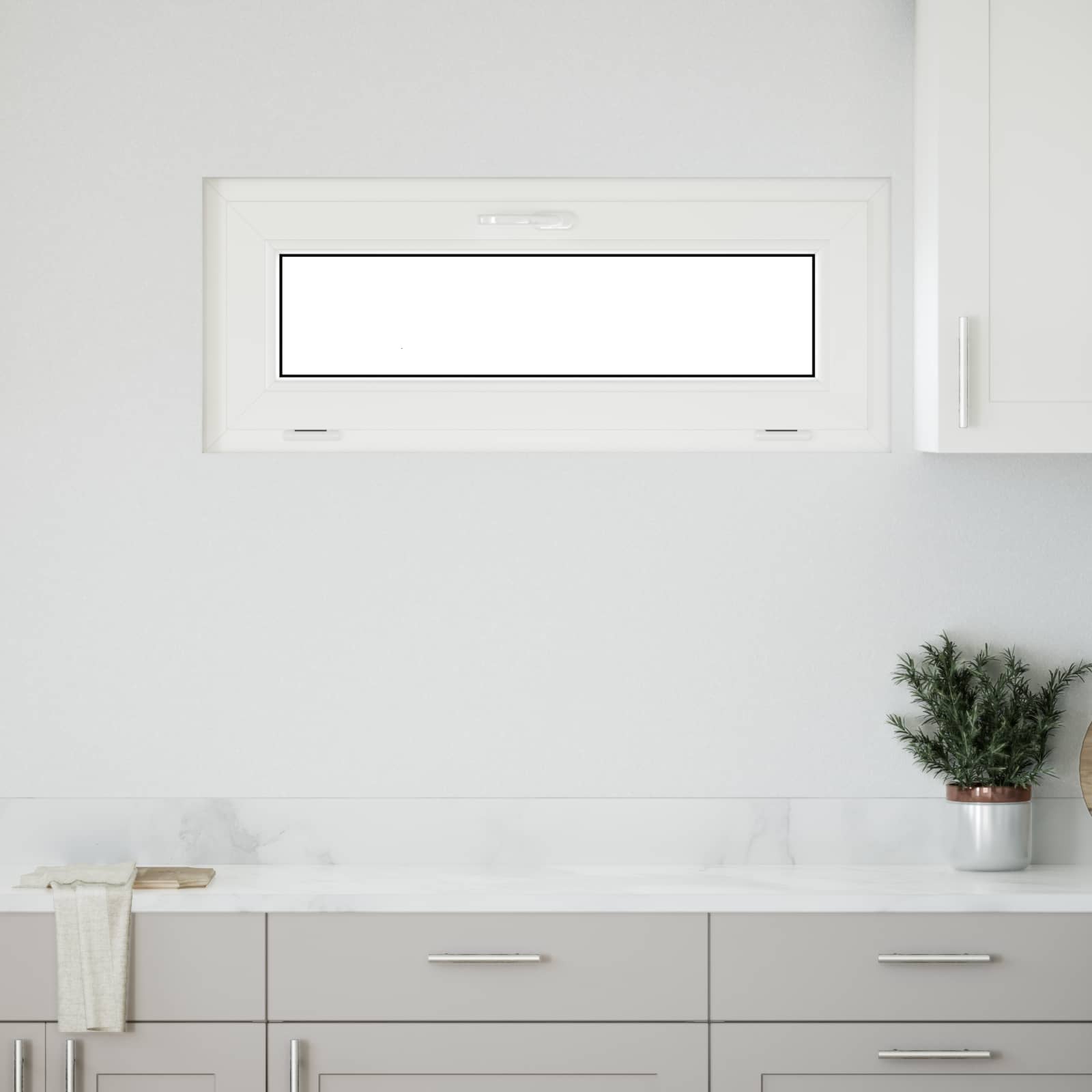 Kelderraam RISOR 100 x 40 cm PVC en glas Wit