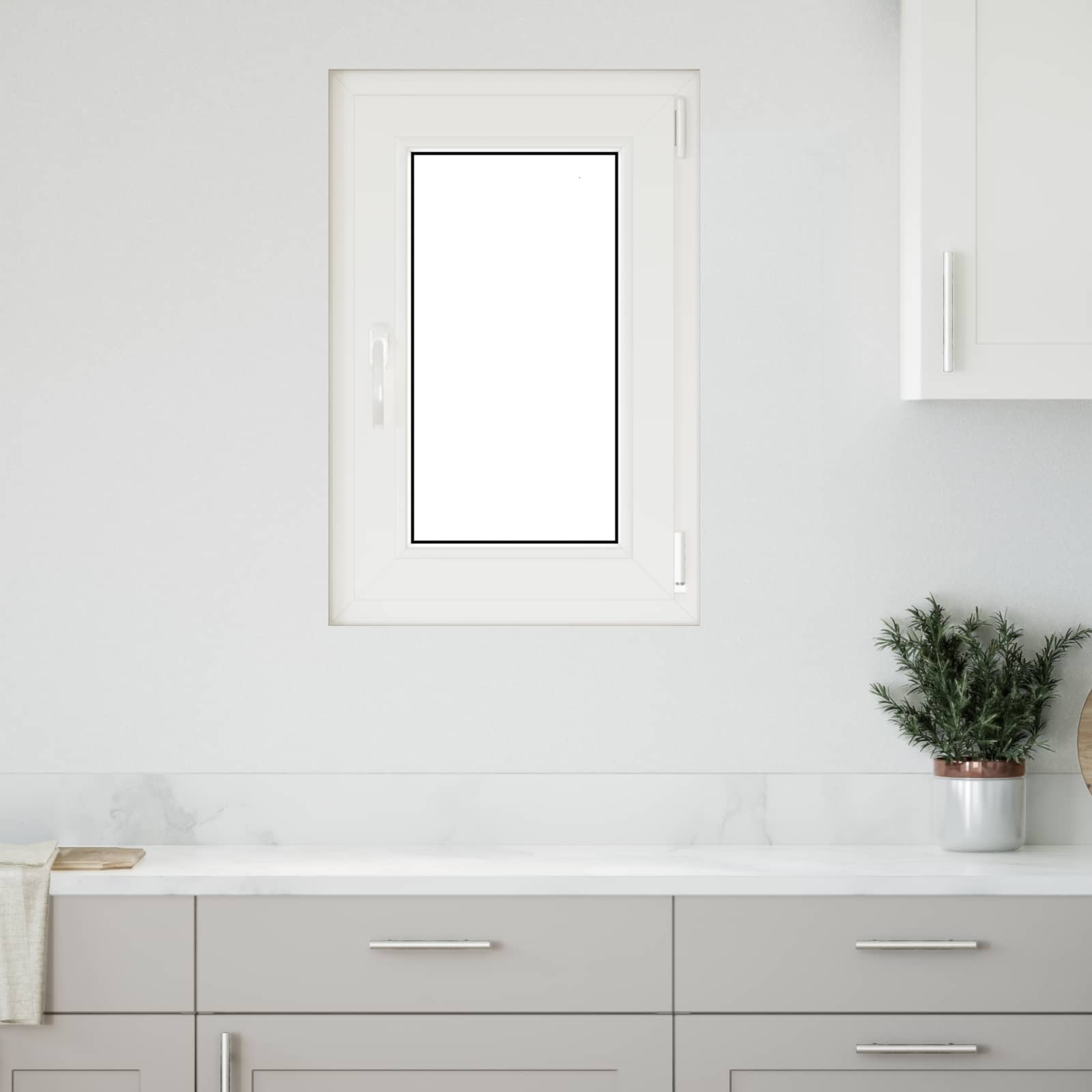 Kelderraam RISOR 50 x 75 cm PVC en glas Wit