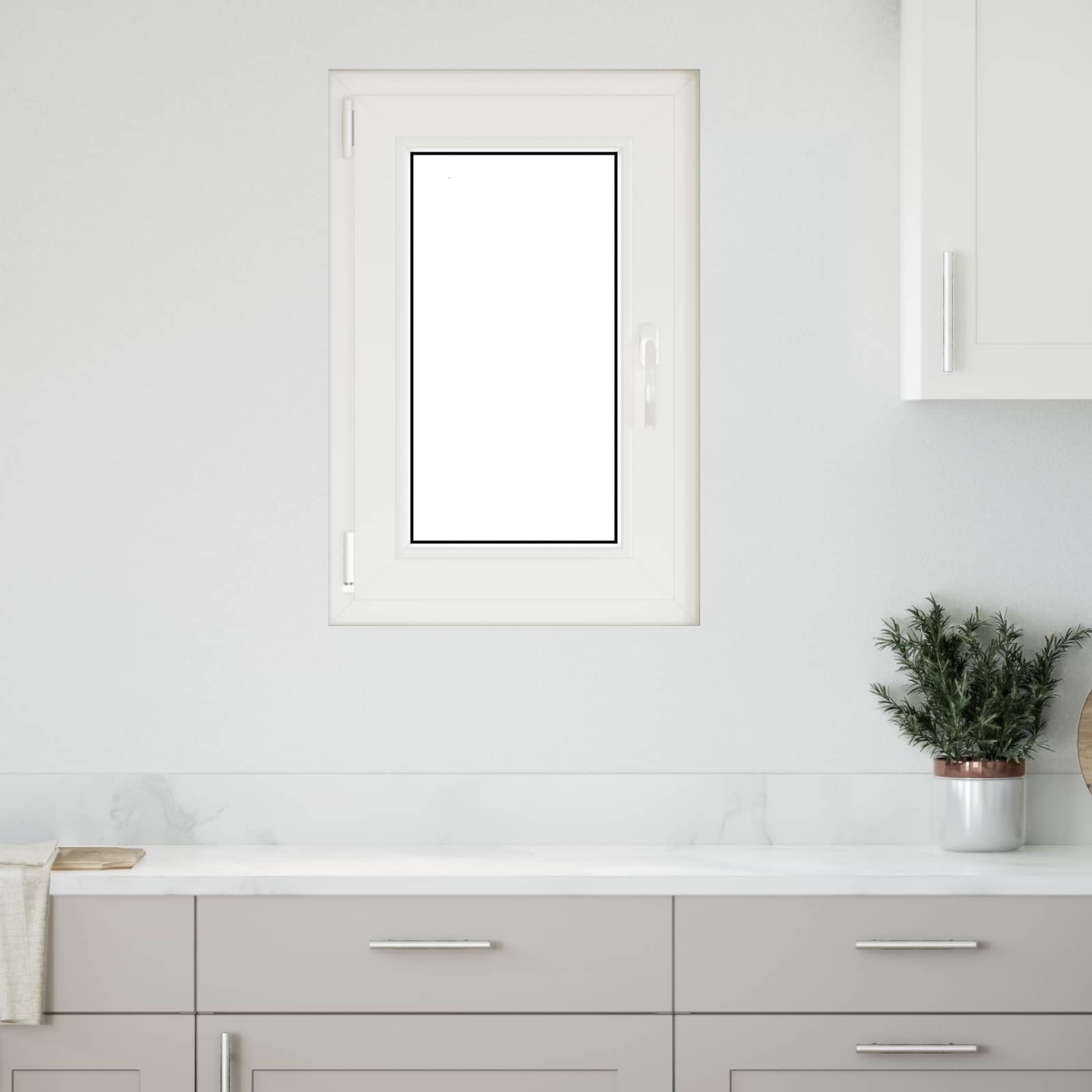 Kelderraam RISOR 50 x 75 cm PVC en glas Wit