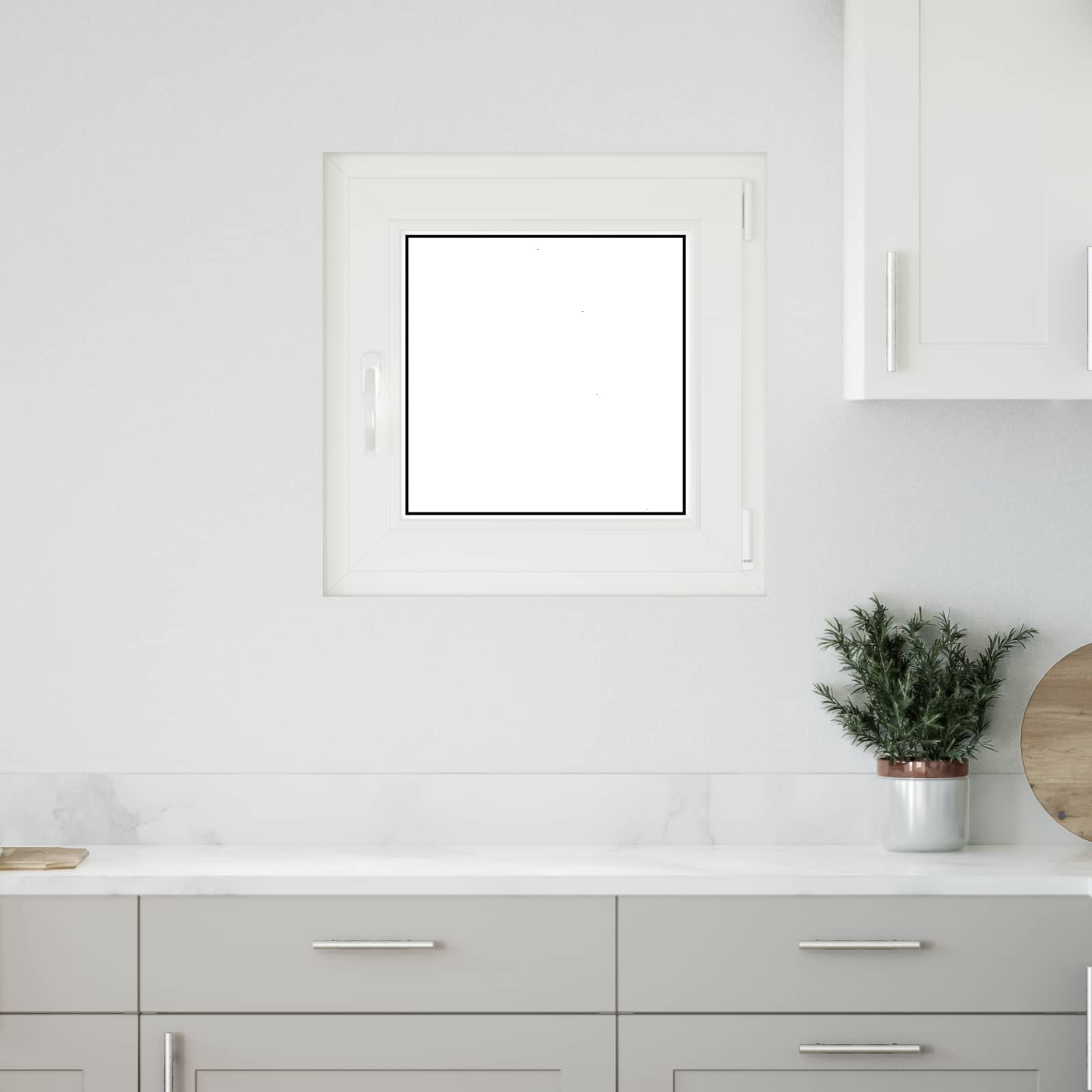 Kelderraam RISOR 60 x 60 cm PVC en glas Wit