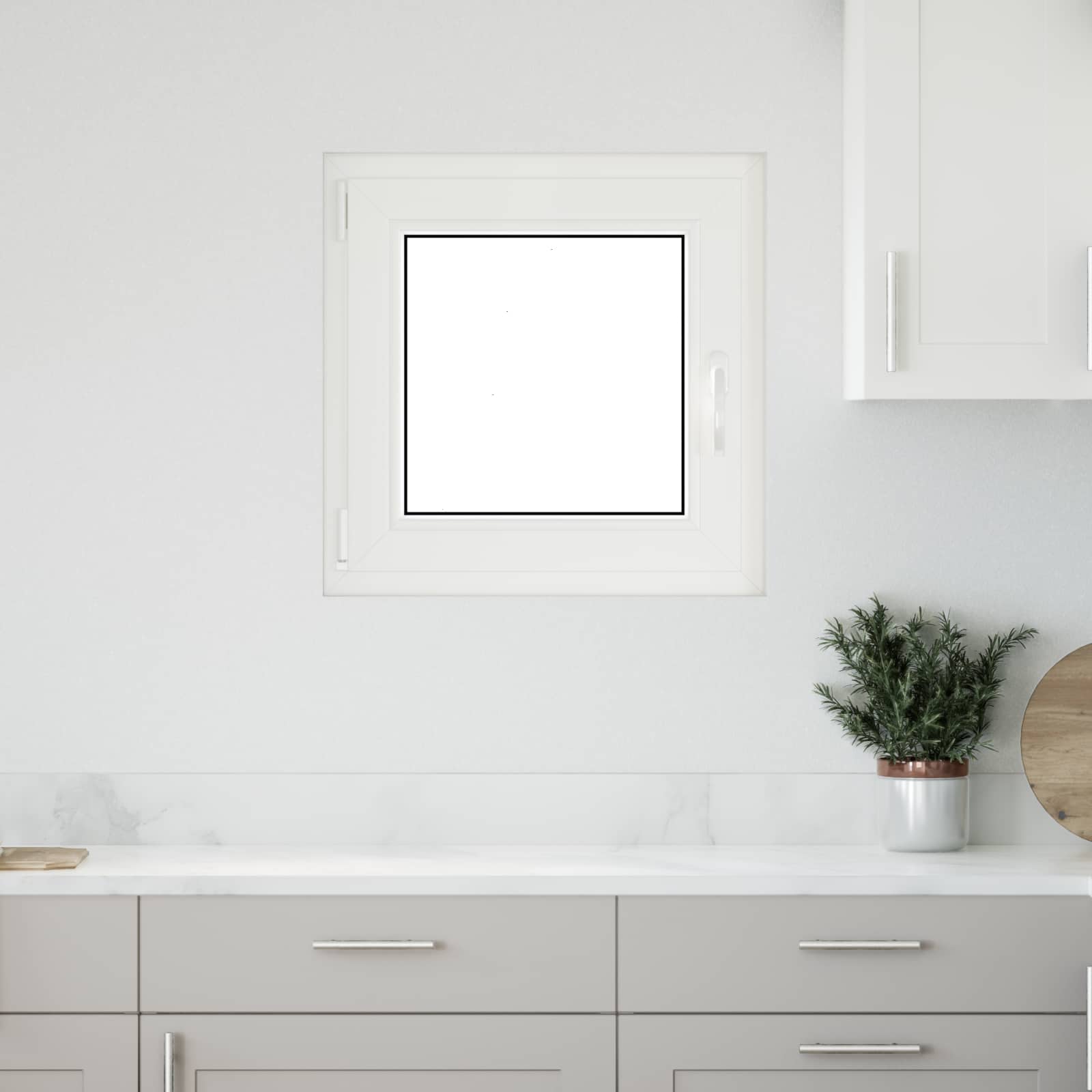 Kelderraam RISOR 60 x 60 cm PVC en glas Wit